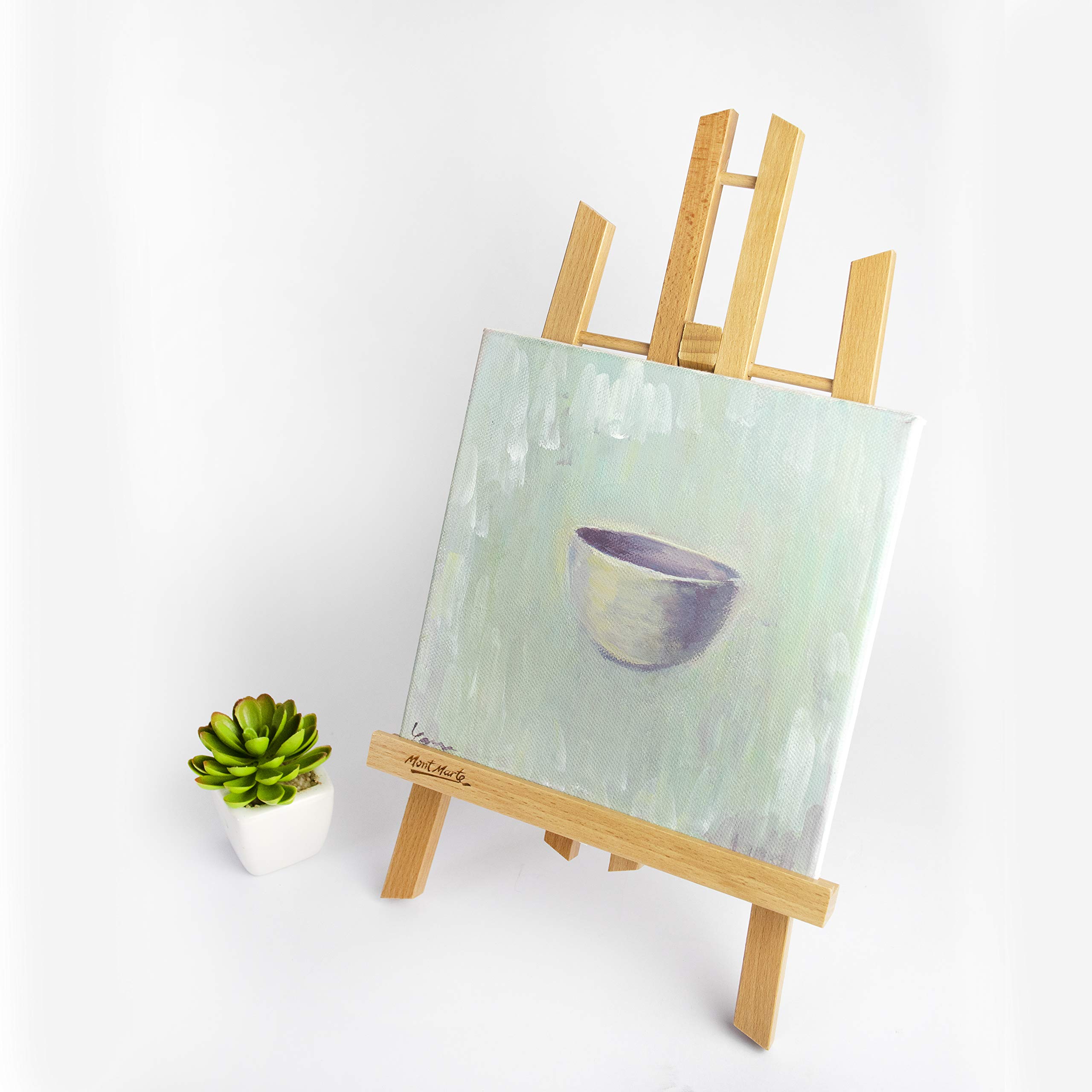 Mont Marte Piccolo Cavalletto Tavolo in Faggio - Medium - Ideale Cavalletto in Legno per la Presentazione di Telaio e Cornici Fino a 40 cm - Perfetto per Eventi, Esposizioni e Convegni
