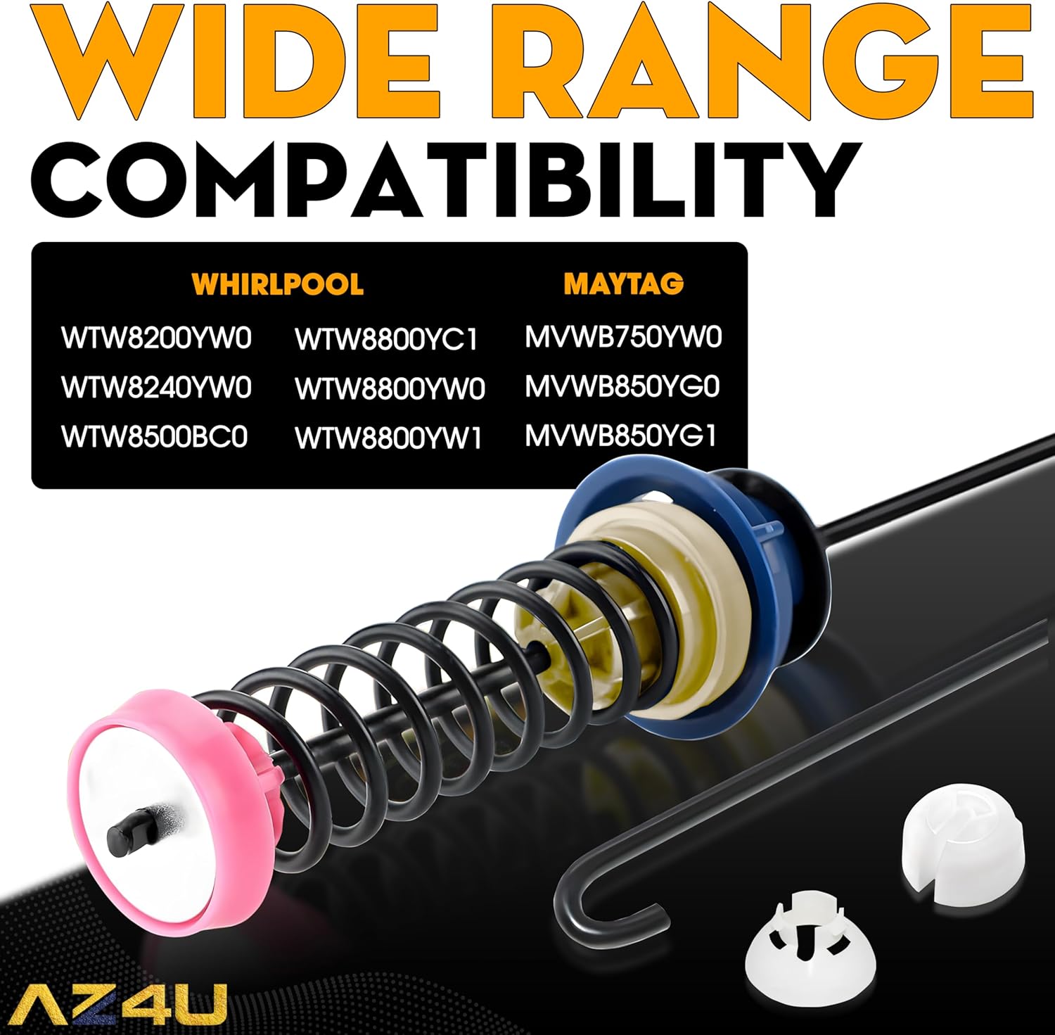 4Pcs 27 Washer Suspension Rods Replaces W10440786 W10368626 W10368627 W10440739 For Whirlpool, Maytag Top Loading Washers Machine