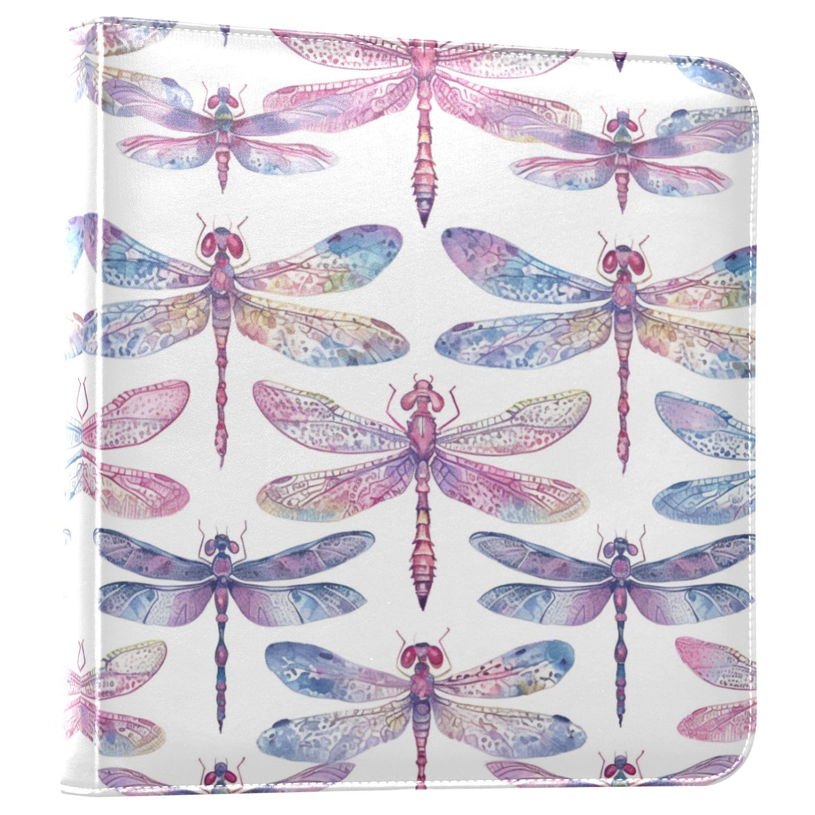 Kigai Watercolor Dragonfly Photo Album Self Adhesive Scrapbook Album Leather Cover DIY Picture Scrap Book with 20 Adhesive Sheets, 11.8x24x0.8 inch