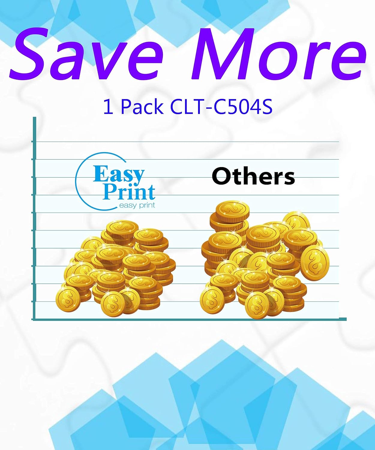 EASYPRINT (1x Cyan) Compatible CLT-504S Toner Cartridge Replacement for Samsung CLT504S Used for Xpress C1810W C1860FW CLP-415N 415NW CLX-4195 Printer