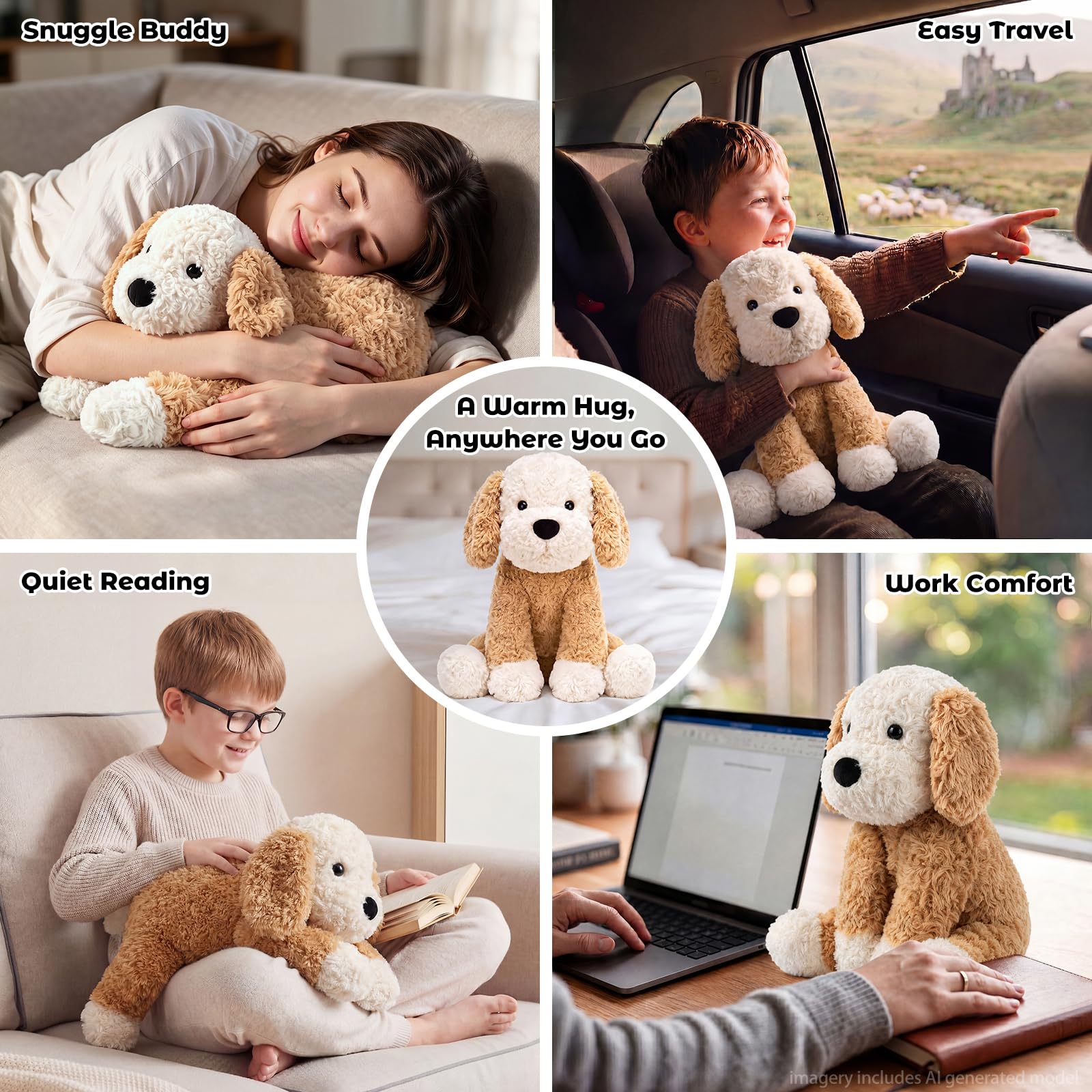 Bobbie & Laxi Animales de peluche con peso para perros bloqueados de color