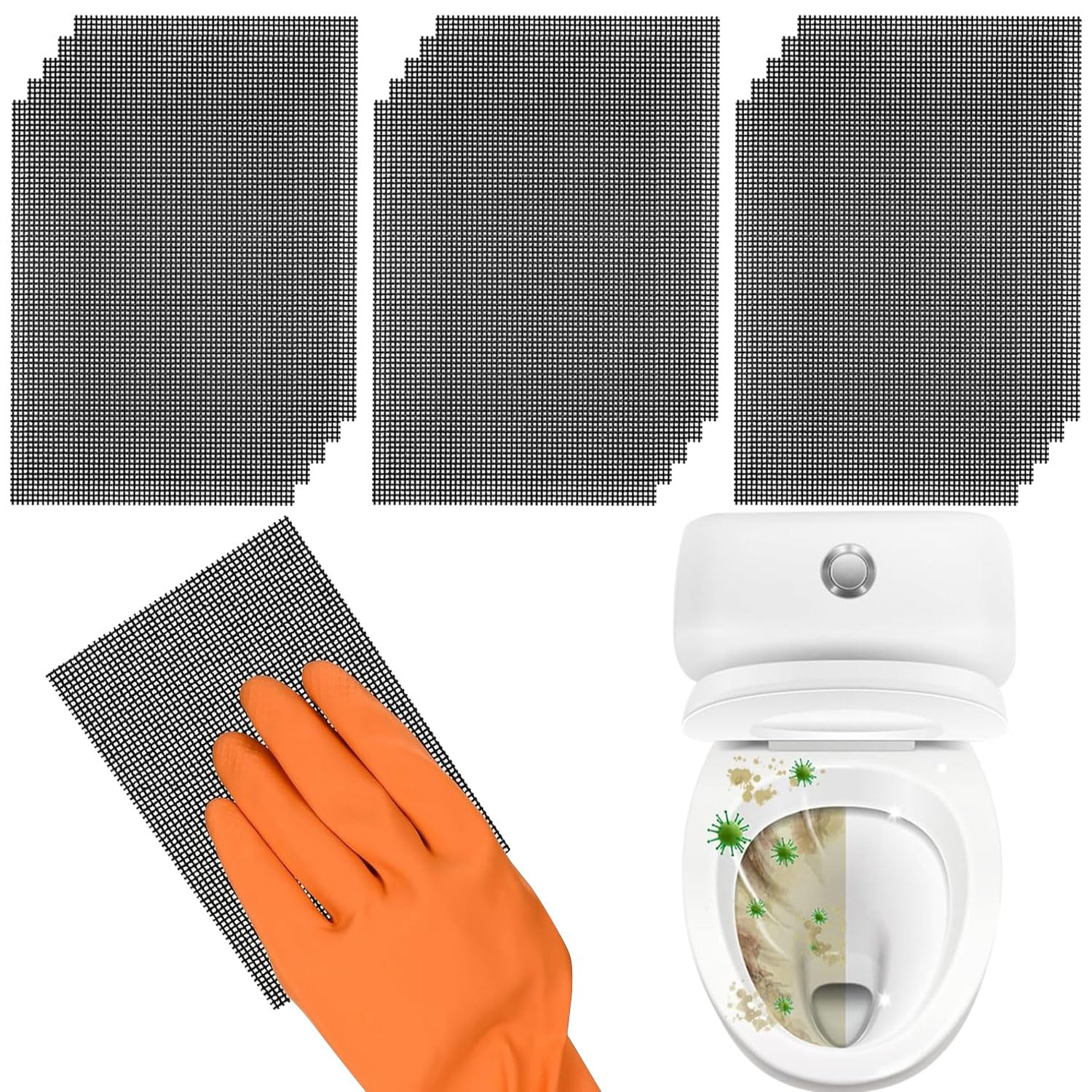 Of 30 Efficient Toilet Brush Set 5.5x4 Inch Large Head Yes Cementite Bristles for Tough Blemishes Ergonomic Grip Ergonomic Grip