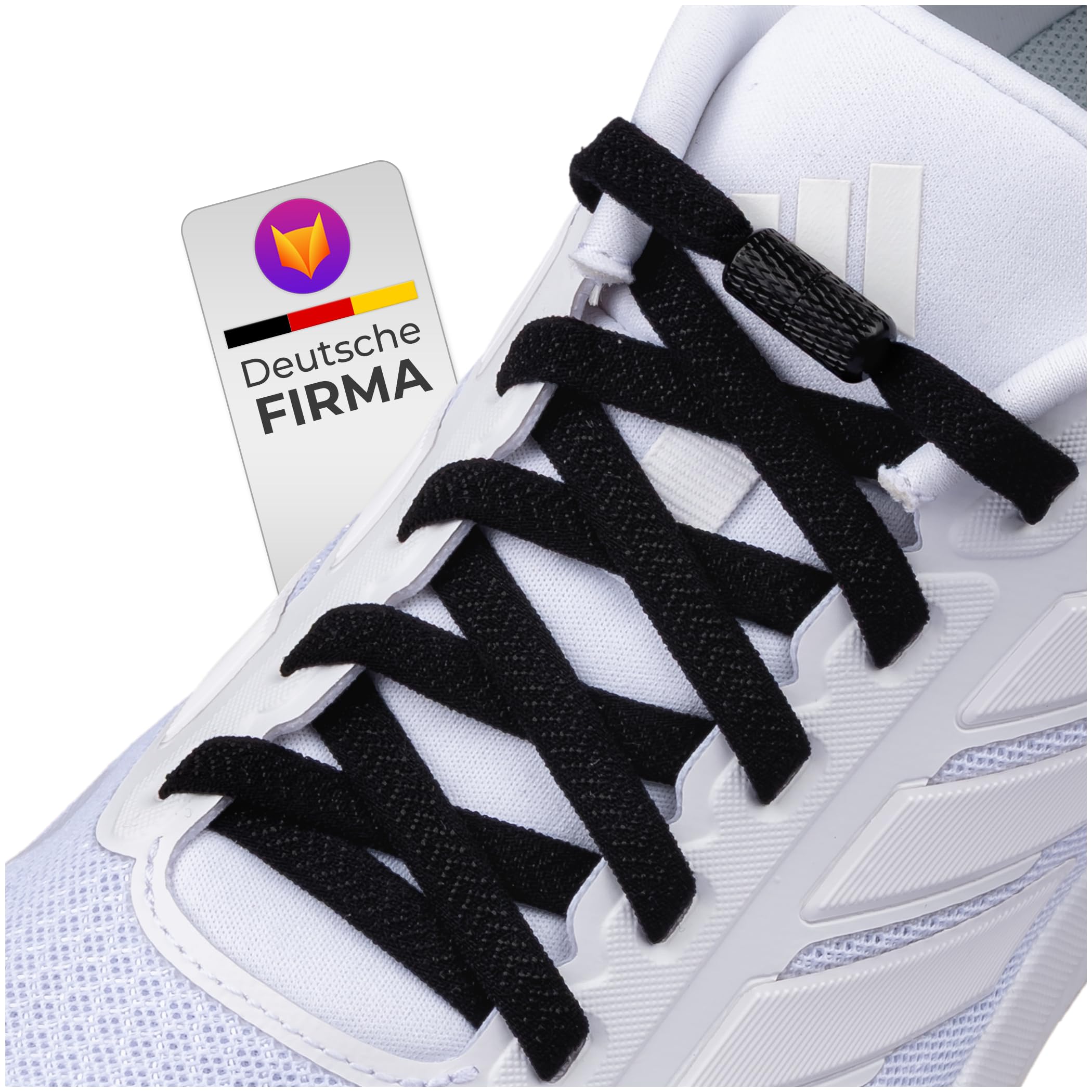 Schnürfuchs Premium Elastische Schnürsenkel ohne binden Kapsel – Elegantes Schnellschnürsystem Schnürsenkel elastisch Gummi Schnürsenkel Schnellverschluss