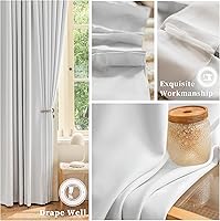 Vista 5 de Cortina plisada de 96 pulgadas de largo, con aislamiento térmico para oscurecer la habitación, cortina plisada con ganchos y alzapaños para sala
