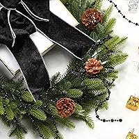 Vista 6 de Pangda Guirnalda de cuentas de 49 pies para árbol de Navidad, hilo de perlas artificiales de plástico, cadena de rollo para Navidad, manualidades