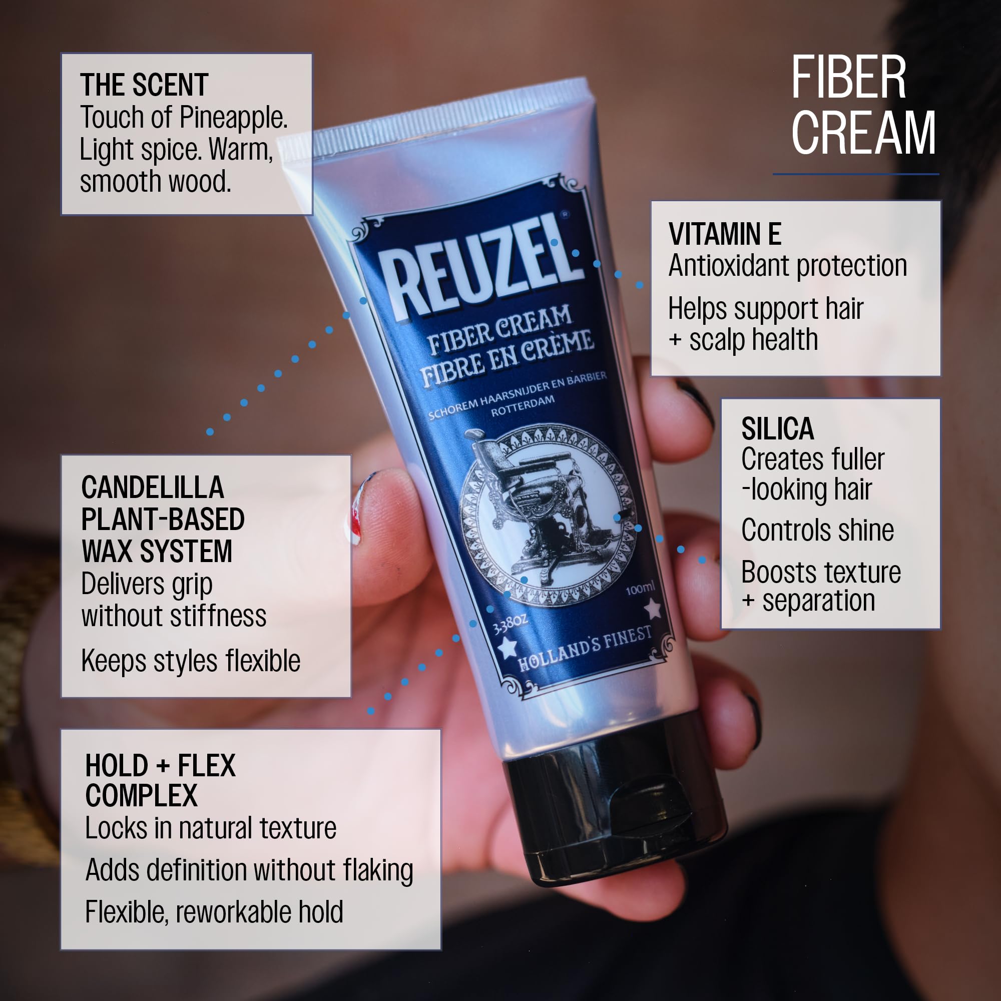 Amazon.com: Reuzel Fiber Cream, Provides a Low Shine Finish, 3.38