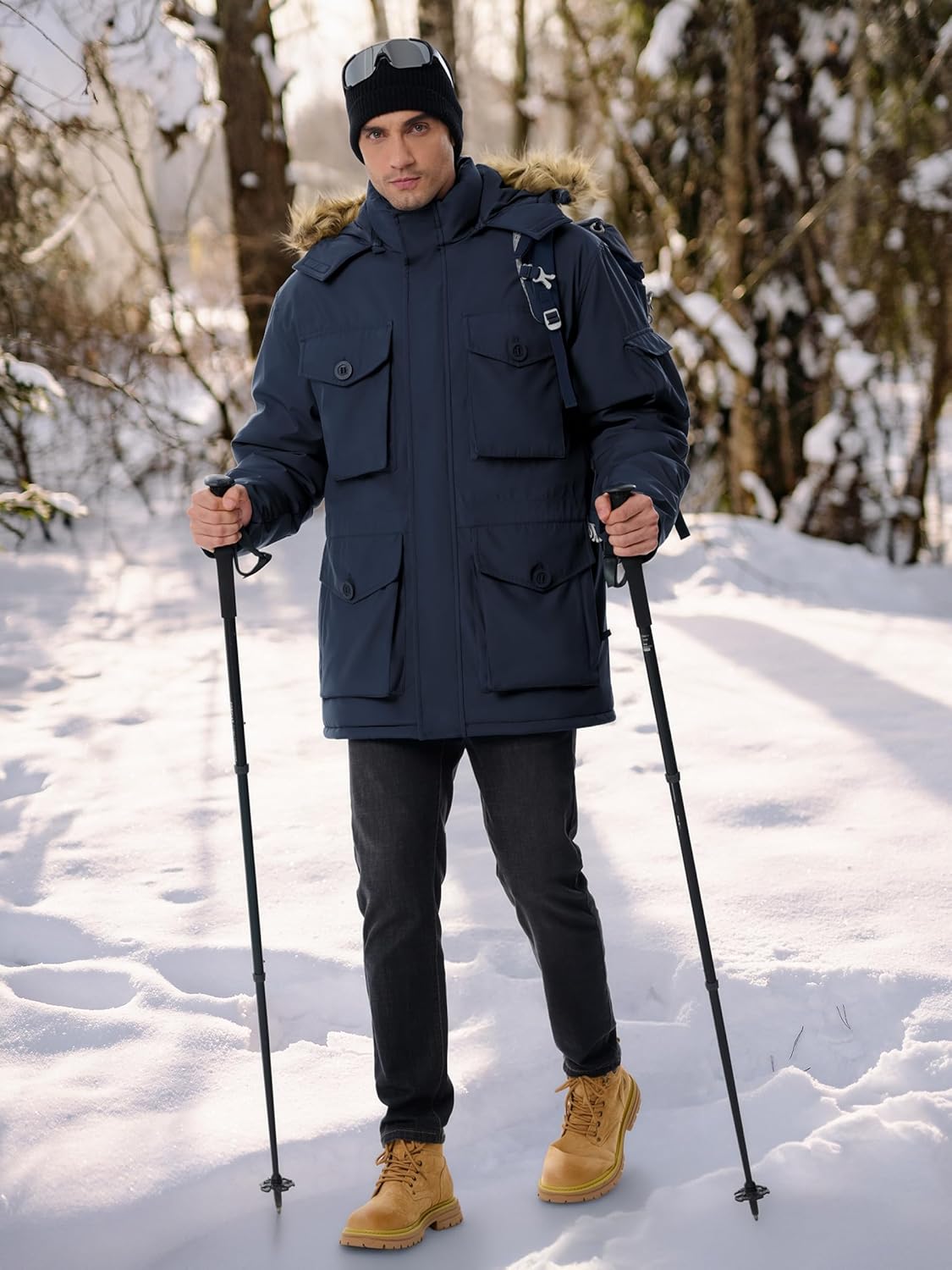 Men's Winter Coats Waterproof Winter Jackets Warm Insulated Thicken Long Down Jacket with Hood - Image 2