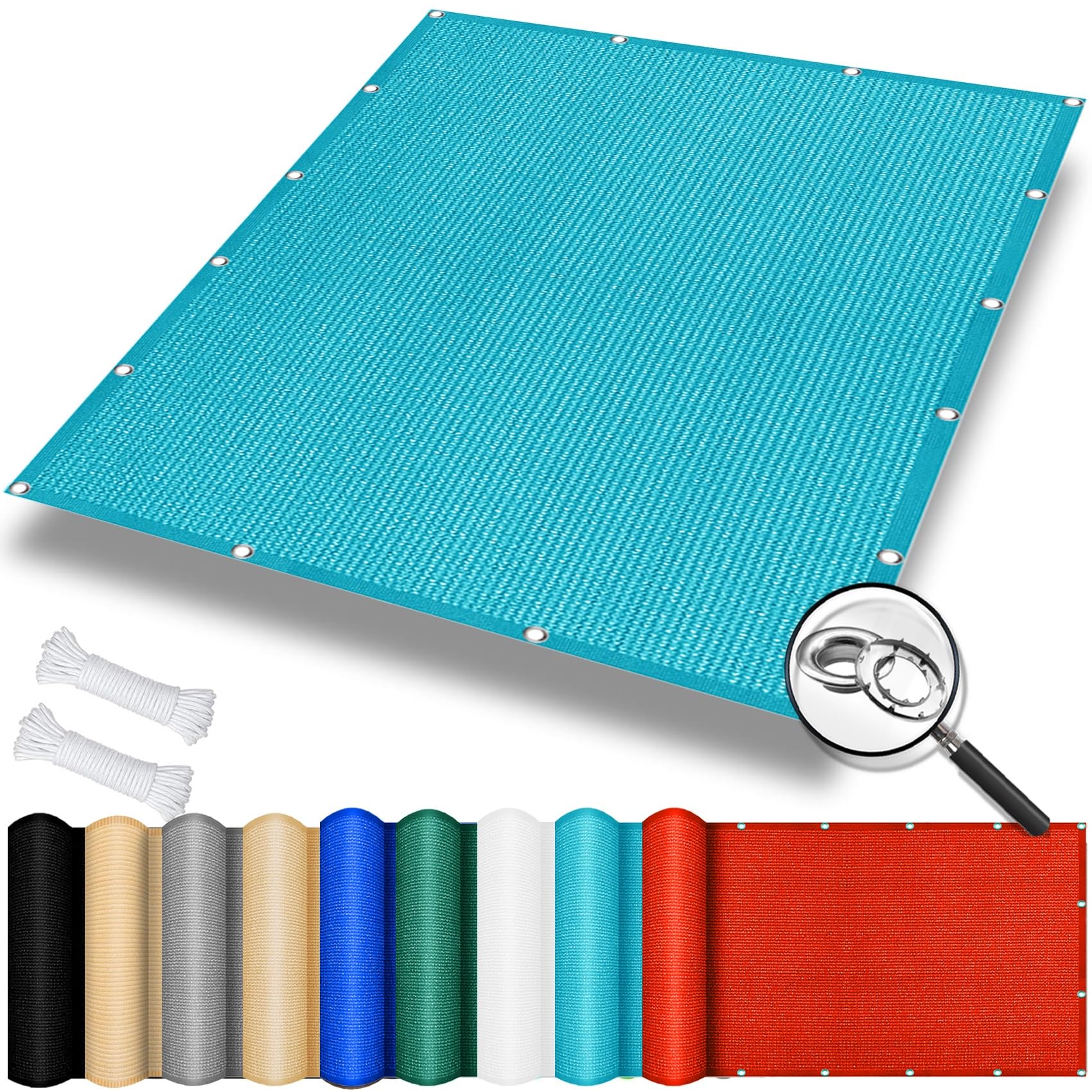 Filet d'ombrage bleu ciel pour balcon et terrasse ombragée 120 x 460 cm