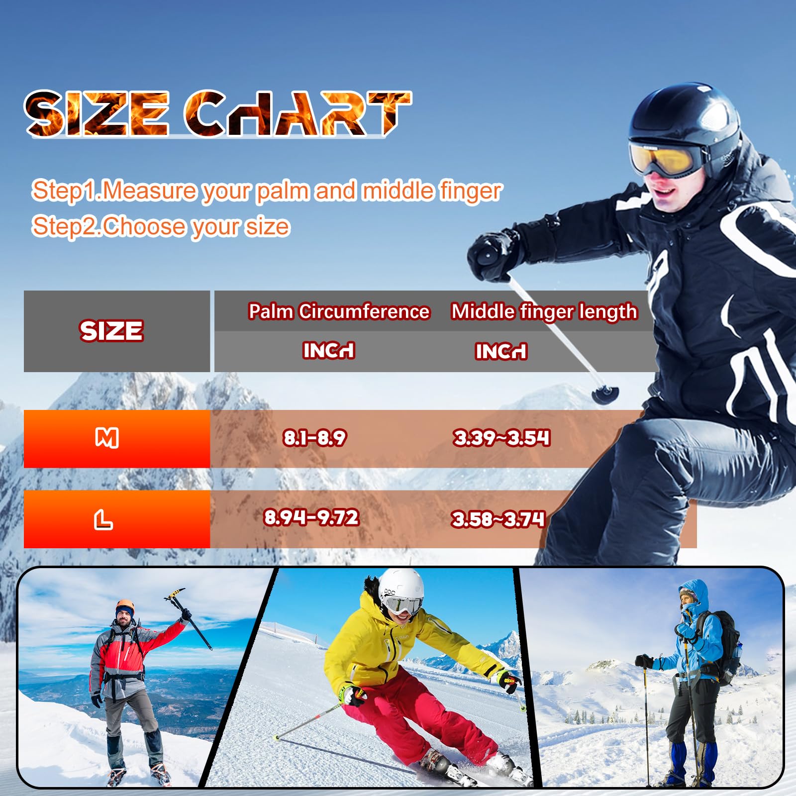 Elejolie Heated Gloves for Men Women Rechargeable Electric Gloves 3200mAh Battery Powered,Heating Winter Gloves for Arthritis Hands,Touchscreen Hand Warmer Gloves for Motorcycle,Ski,Hunting