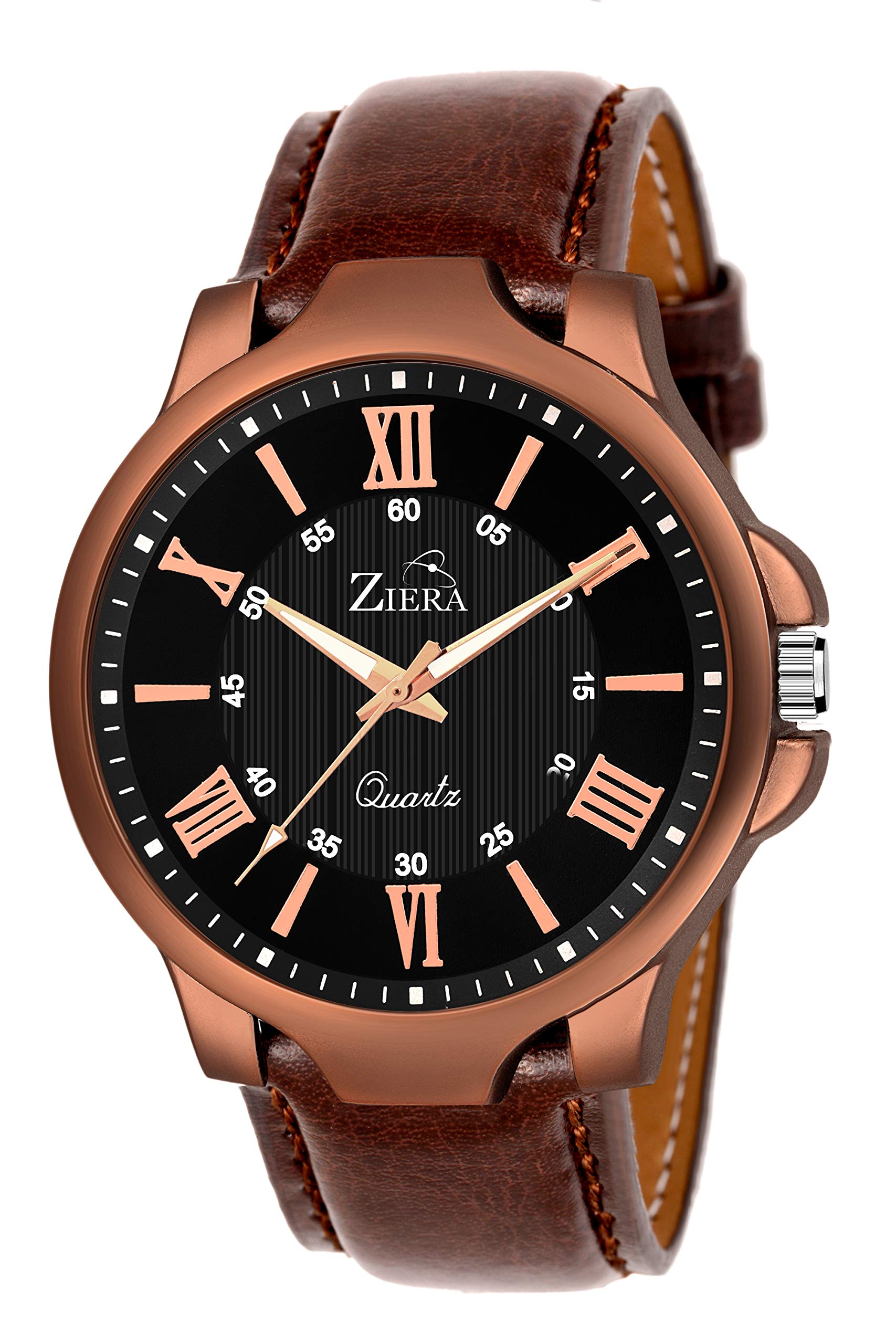 ZIERA ZR630 Mens Strap Analog Watch (Brown) (B085NX5MH4) Amazon Price History, Amazon Price Tracker