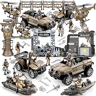 88-in-1 Army Men Toys Sets for Boys 4-7 8-12, Military Base/Truck/Helicopter/Kayak Boat/Motorcycle/Army Men Action