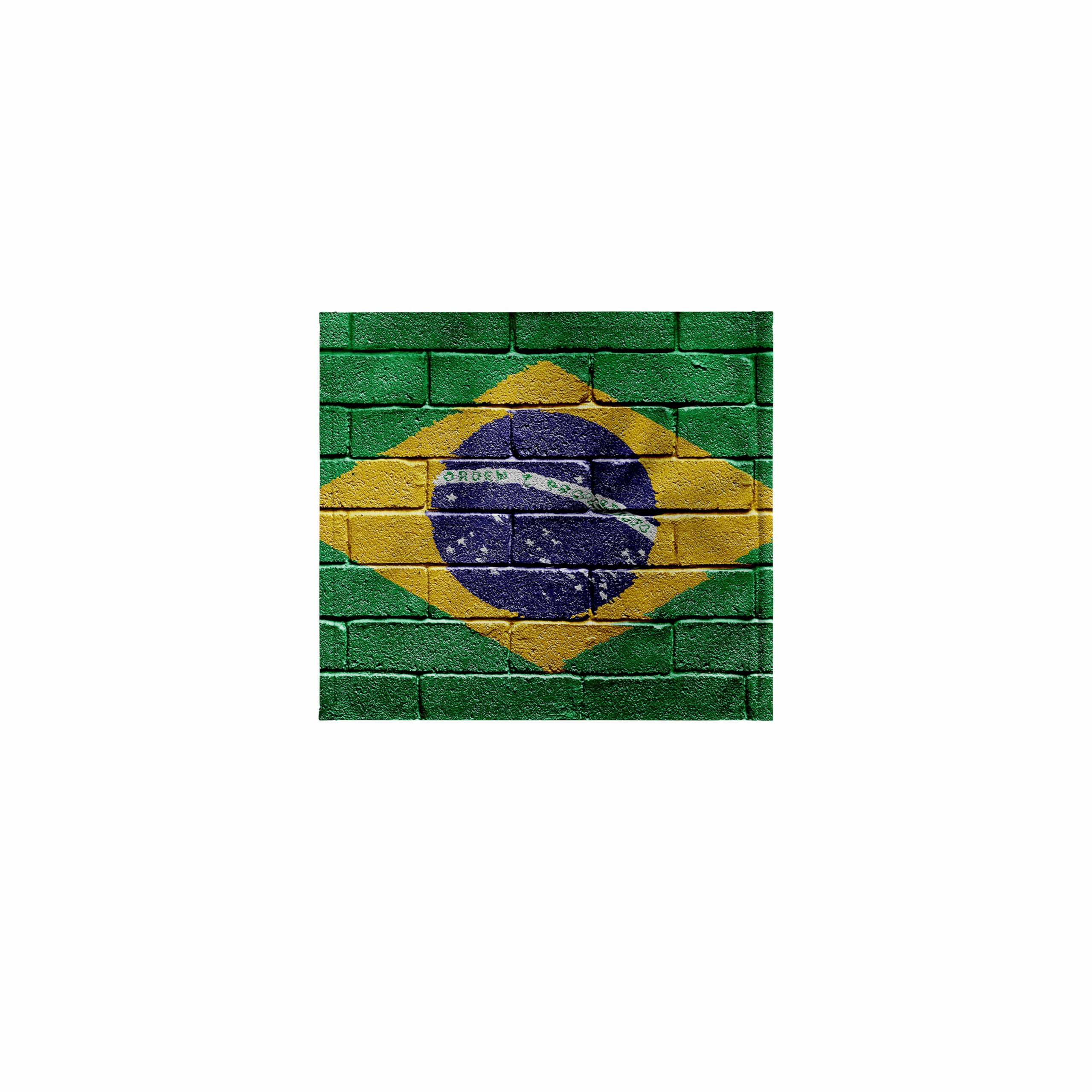 3dRose 11x12 Wash Cloth for Face and Body - National Flag of Brazil Painted onto a Brick Wall Brazilian Illustrations