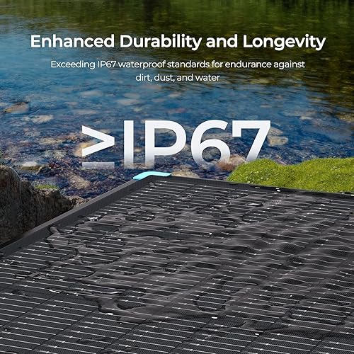 Miniatura 6 de Renogy Maleta de panel solar portátil de 100 W, 25% de alta eficiencia tipo N cargador solar plegable para estación de energía, duradero durante