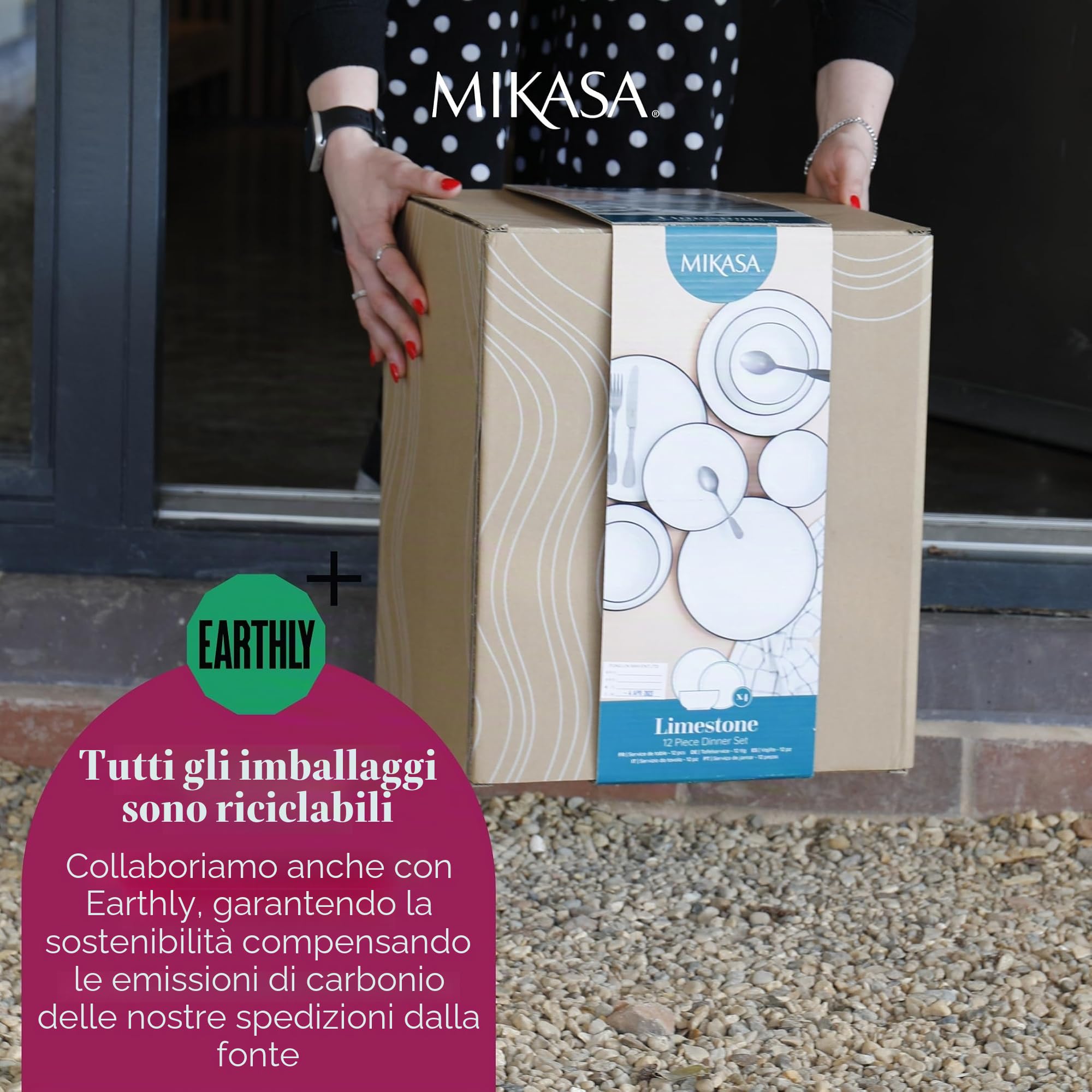 Mikasa Luxe Deco - Tè in porcellana fine, 500 ml, in confezione regalo