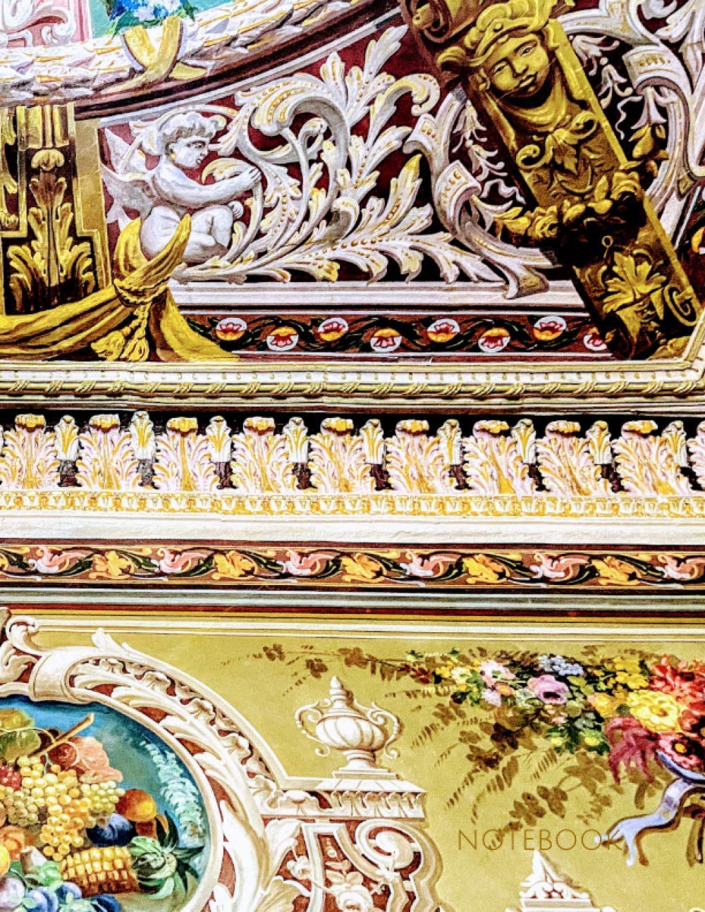 Notebook: Pink Golden Fresco Painting Greek Goddess of the Harvest - Renaissance Angel Baroque Journal | 155 College-ruled Pages | 8.5 x 11 - A4 Size ... - Journal, Notebook, Diary, Composition Book)
