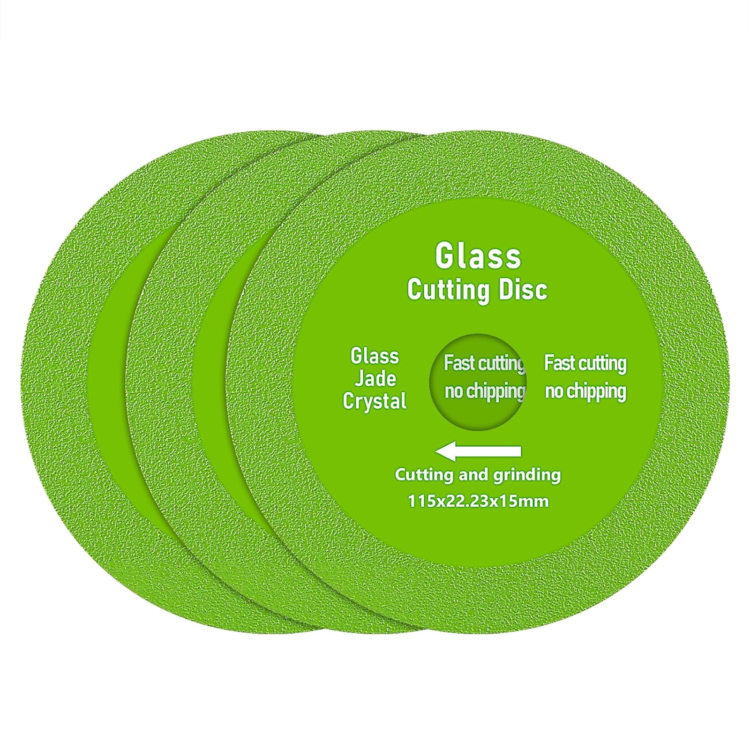 LOZLIN Diamond Saw Blades & Drill Bit Set, 5/8"-11 Thread Vacuum Brazed Cutting Blade, Dry Wet Anti-Crack Saw Disc for Glass, Jade, Crystal and Porcelain