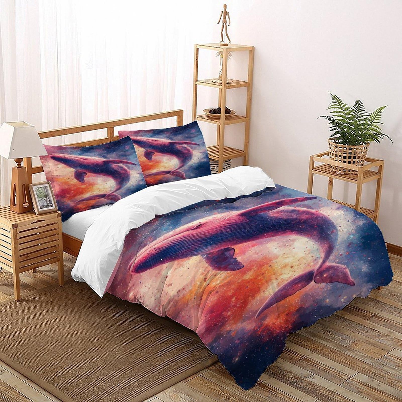 Housse de couette baleine 260x220 cm hypoallergénique résolvant les problèmes de plis