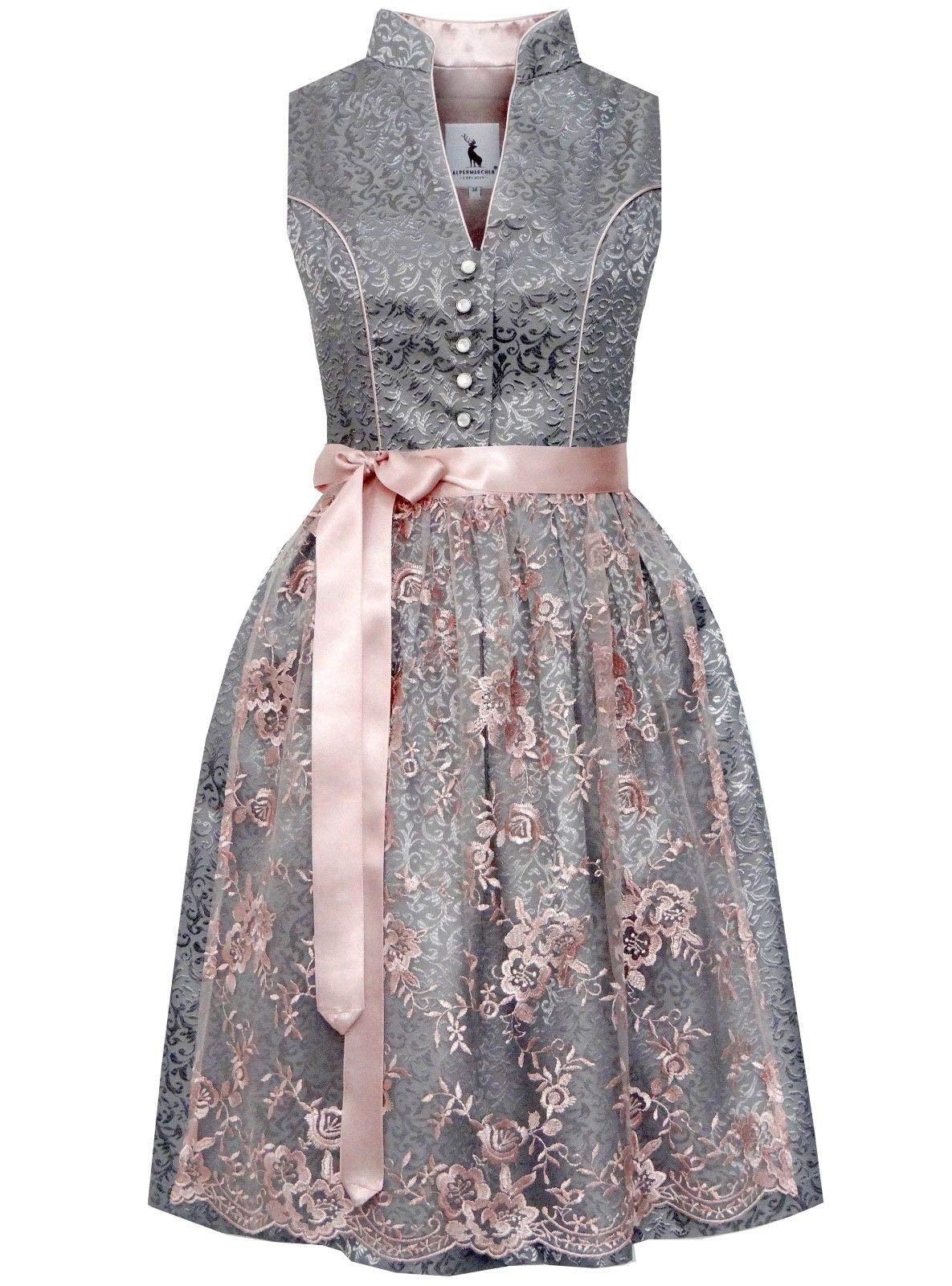 Alpenmärchen EXKLUSIVE Midi Dirndl ALM650 Gr. 32-54 für começkliche Anlässe