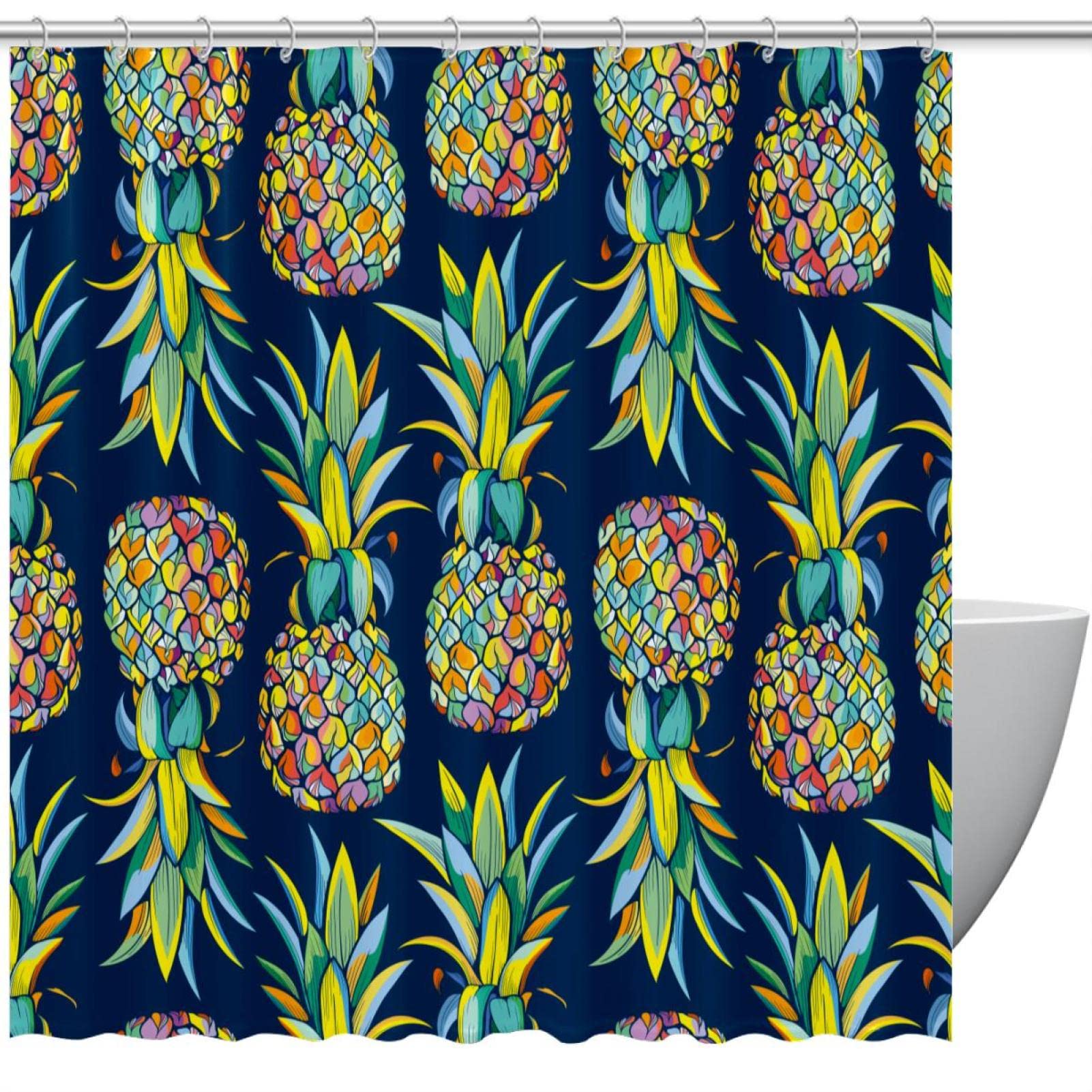 Rideaux de douche colorés ananas pour stopper l'eau sur le sol sans odeur