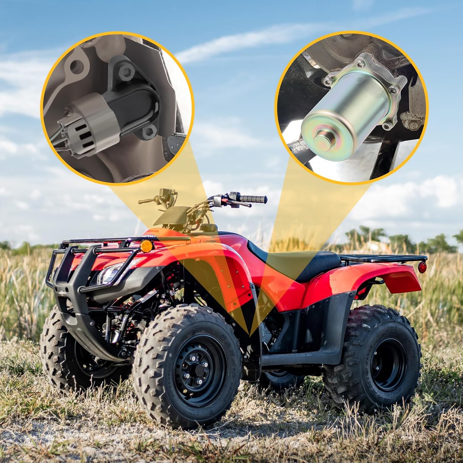 M MATI Power Shift Control Motor & Angle Sensor for Honda Recon 250 ES 2002-2023 Electric Shift Edition 31300-HM8-A51 38800-HP0-A11