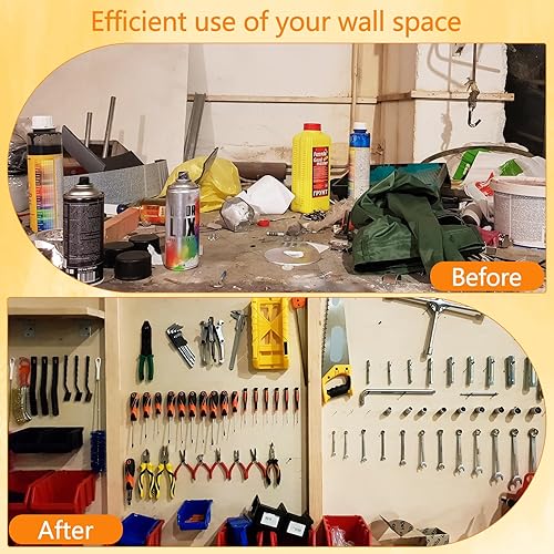 Miniatura 6 de OALEN Ganchos de garaje resistentes para colgar, 6 ganchos de almacenamiento de garaje de acero utilitario, ganchos de garaje de montaje en pared,