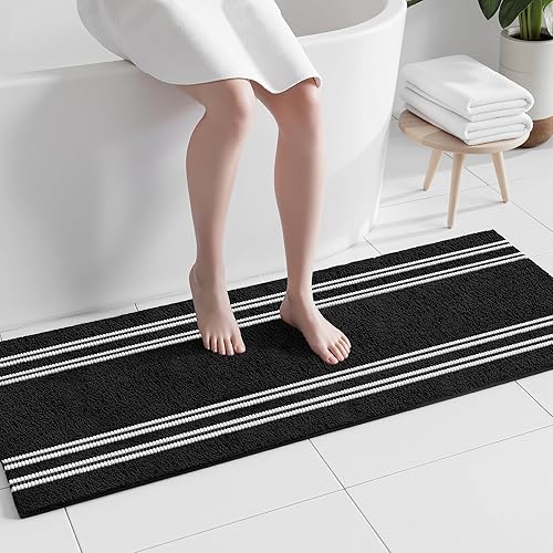 Miniatura 10 de Alfombras de baño antideslizantes lavables de 24 x 17 pulgadas, ultra suaves, súper absorbentes, alfombras de baño para suelo de baño, alfombra de
