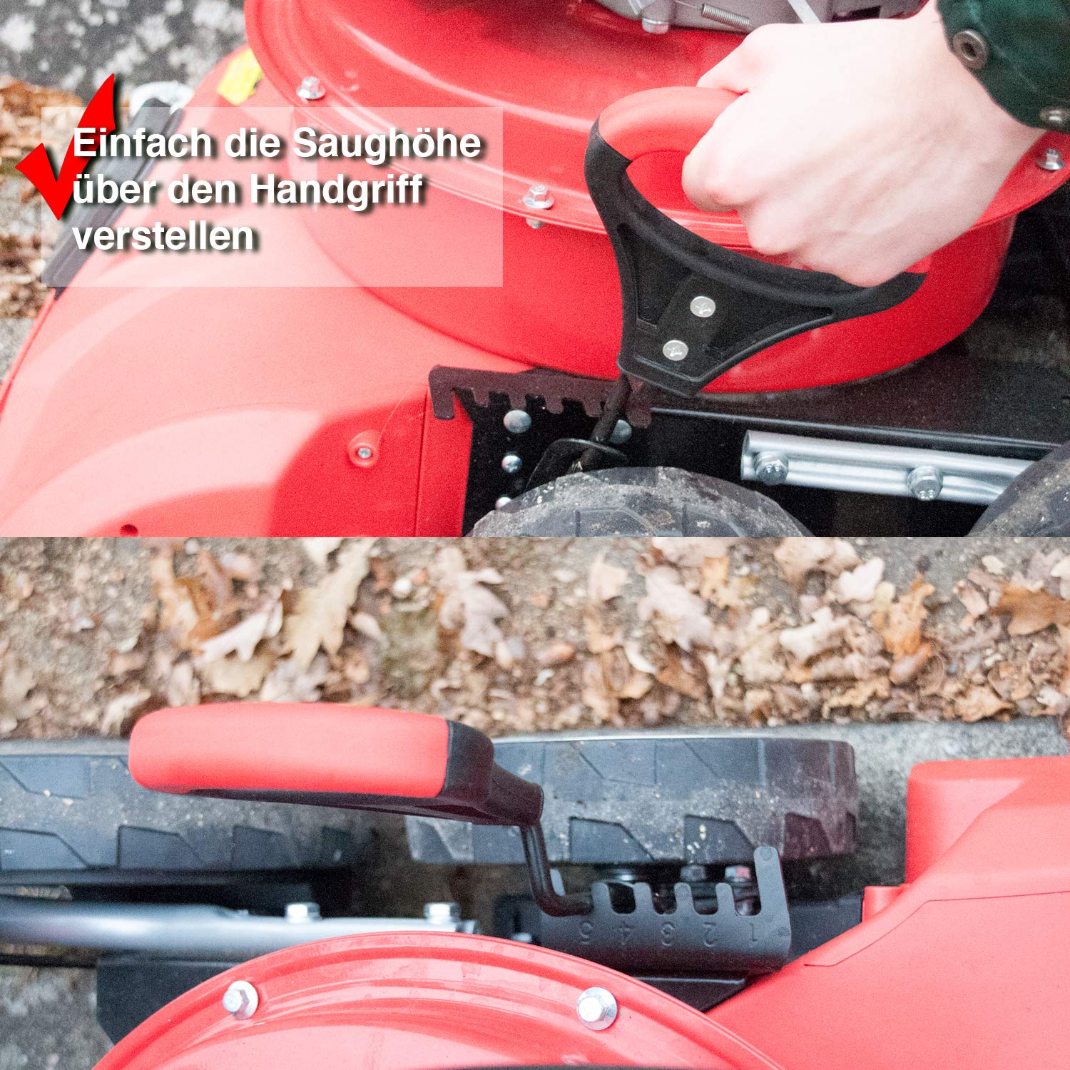 HECHT 8514 Benzin-Laubsauger (58cm Saugdüse, Saugschlauch, Radantrieb, Rotationsbürste)