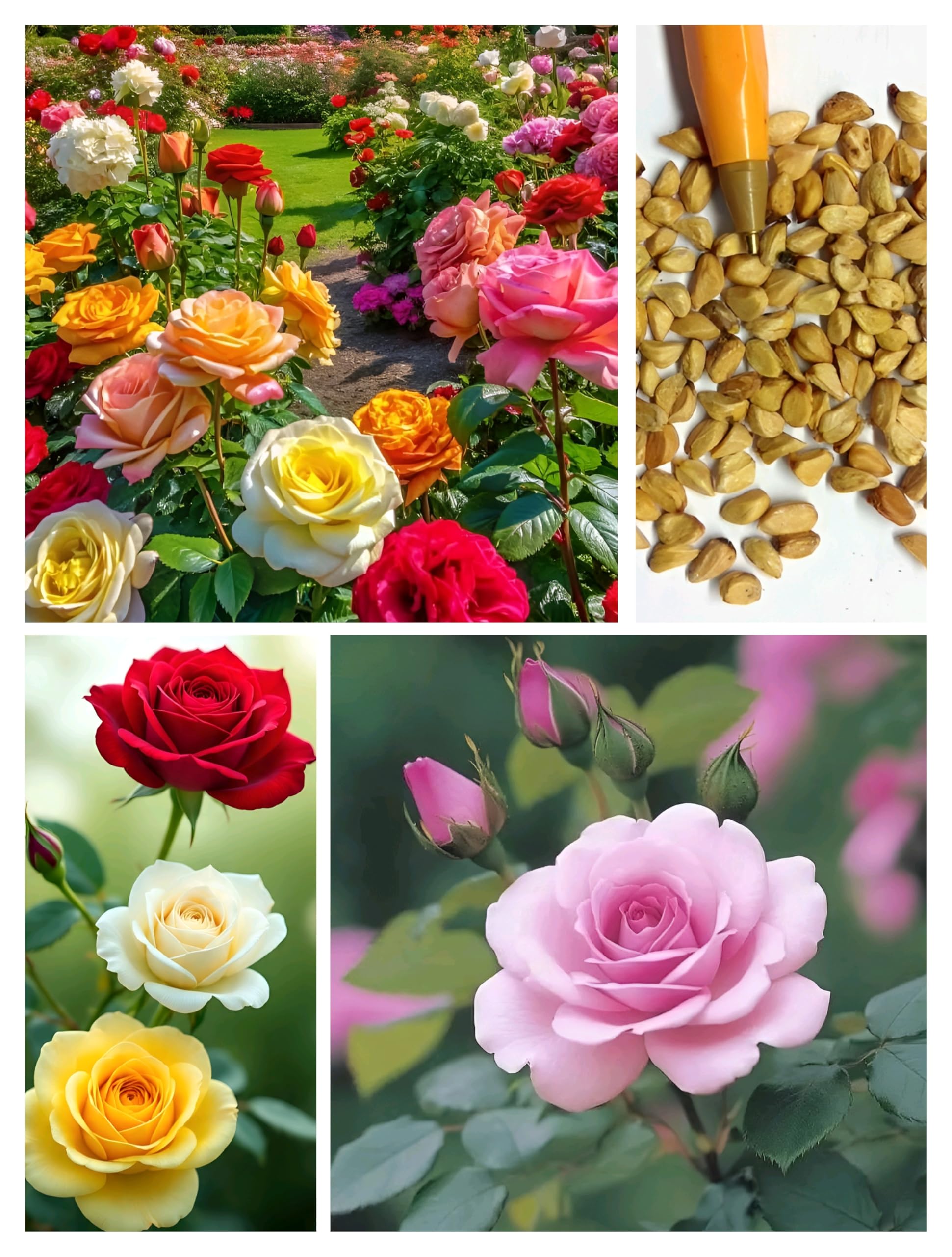 JR Service* Hybrid Mixed Colour Rose Flower Seed (25 Piece Seeds). All Time Sesion And Flower After 2-3 Months.-image-30