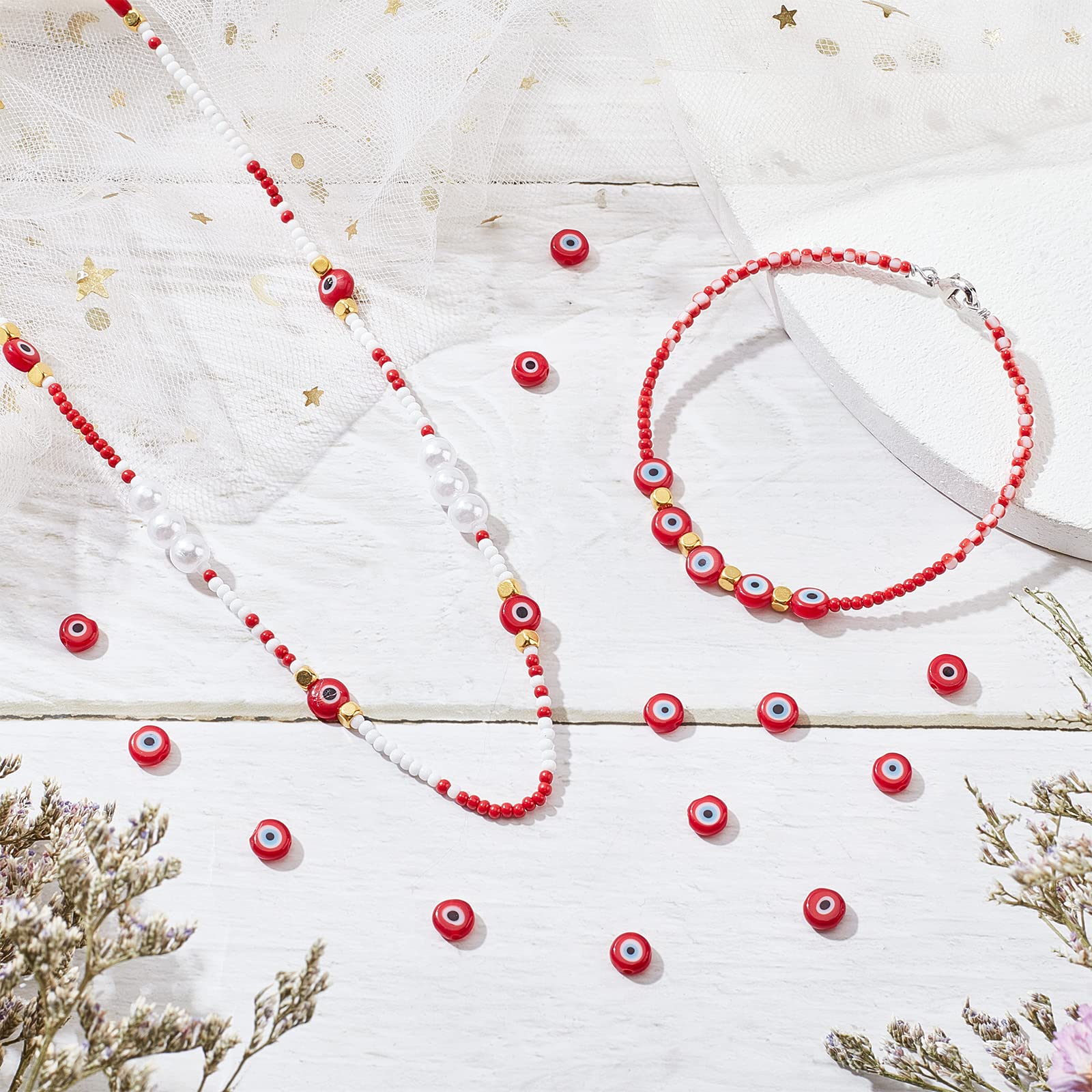 Amazon.co.jp: Nbeads 約 65 個のガラスナザールボンジュウ