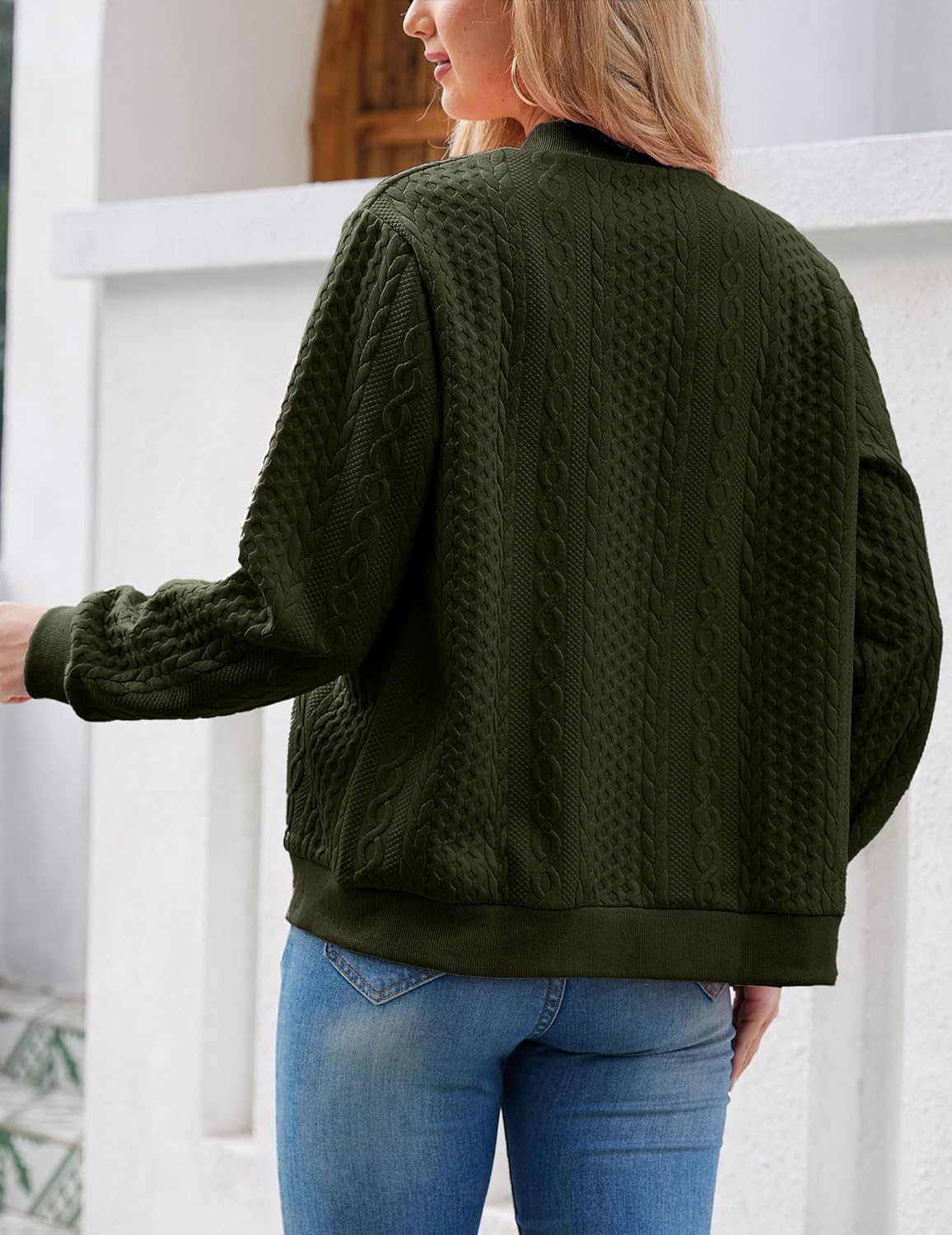 Zip Up Sweatshirts for Women Casual Outfits Cardigan Outerwear Trendy Winter Jackets Coat - Image 5