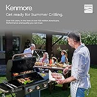 Vista 9 de Kenmore - Parrilla de gas de 3 quemadores Mesas laterales plegables, parrillas de cocción de hierro fundido, rejilla para calentar, ganchos