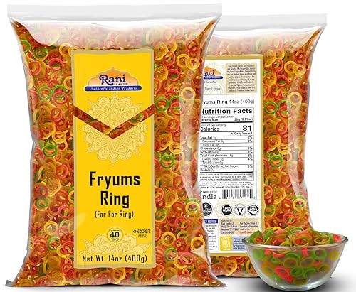 Miniatura 3 de Rani Far Far  Fryums (pellet de trigo y tapioca) Forma de anillo de 14 oz (400 g)  Vegano, Kosher, sin cocinar, utilizado para hacer papad, bhungra