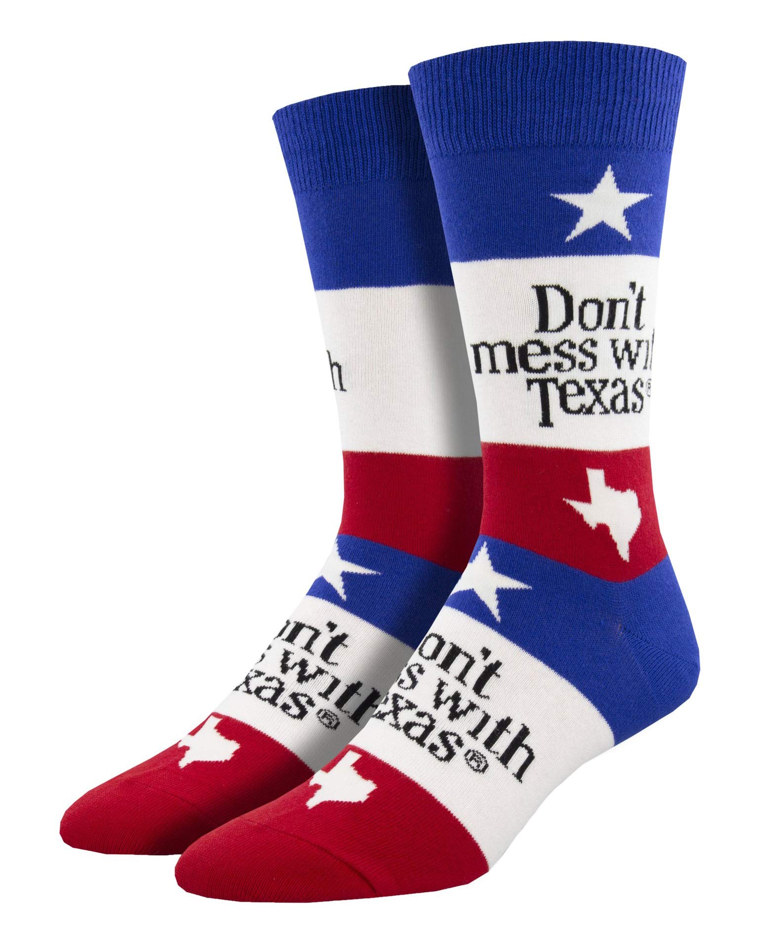Socksmith Men's Don't Mess With Texas"Flag" Crew Socks - Multi - One size
