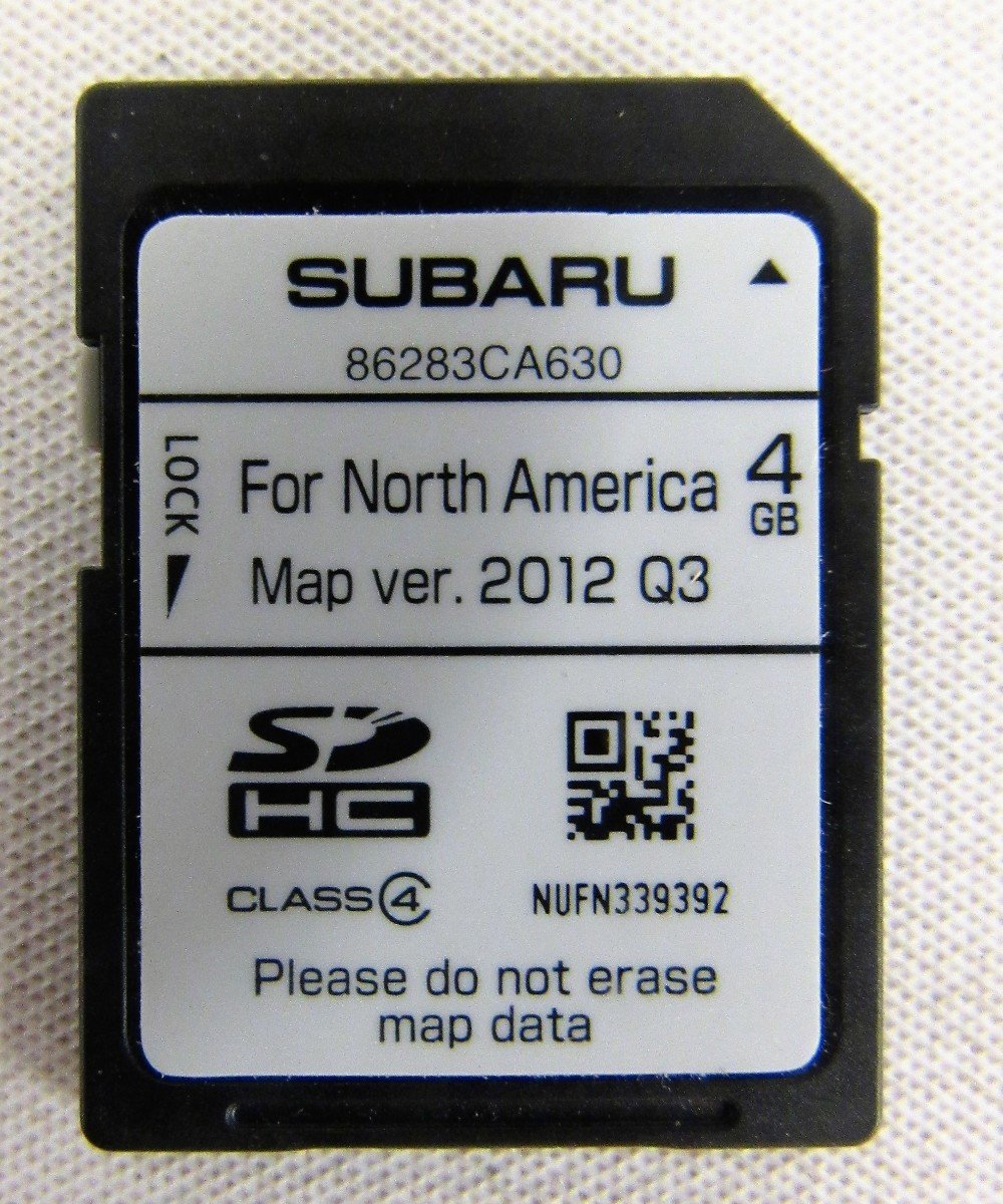 CA630 2014 SUBARU Impreza WRX and BRZ SD Navigation Card, MAP Update Version 2012 Q3 for North America, US2 / Canada Part Number 86283CA630