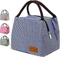 Vista 17 de Bolsa de almuerzo plegable para el almuerzo, 4 unidades, reutilizable, contenedor aislado, bolsa de picnic para hombres y mujeres