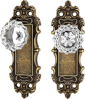 Antique Dummy Door Knobs Interior Bronze 2 Pack Doorknob Crystal Glass C...