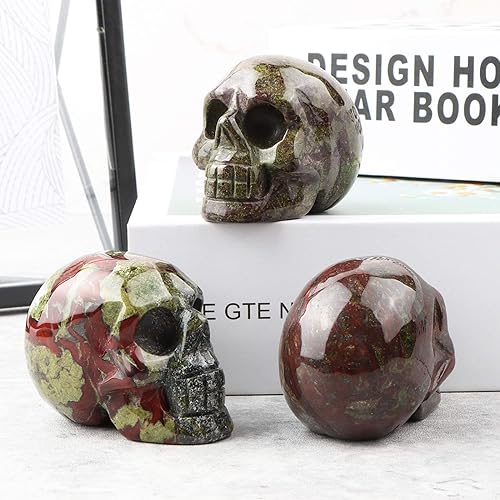 Miniatura 6 de Artistone Figura decorativa de calavera de dragón de 2.0 pulgadas, decoración de calavera de Halloween, cristales y piedras curativas, estatua