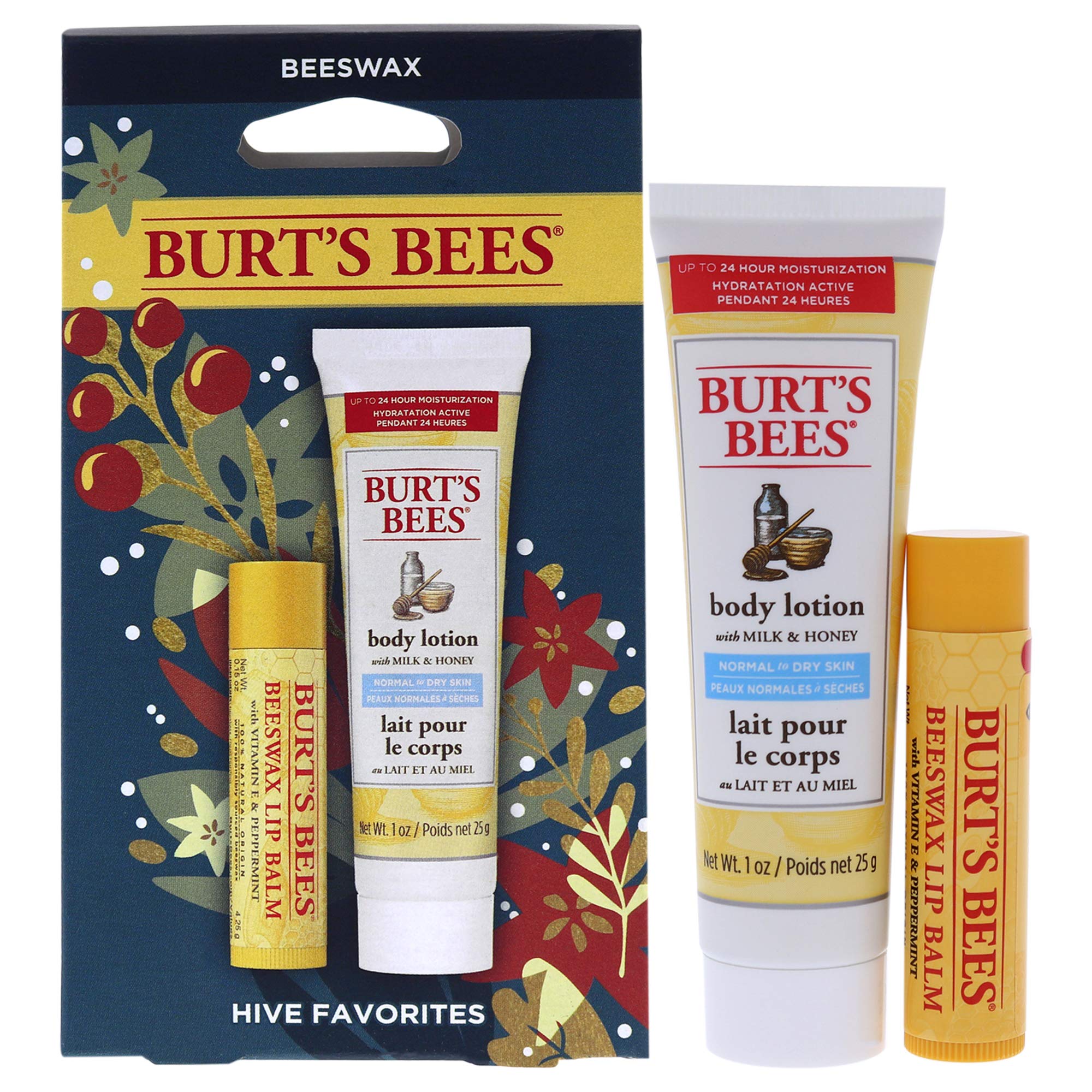 Burt's Bees Hive Favorites Kit – 2-teiliges Set Mit Beeswax Lippenpflege & Vitamin E – Mit Erfrischendem Pfefferminzöl
