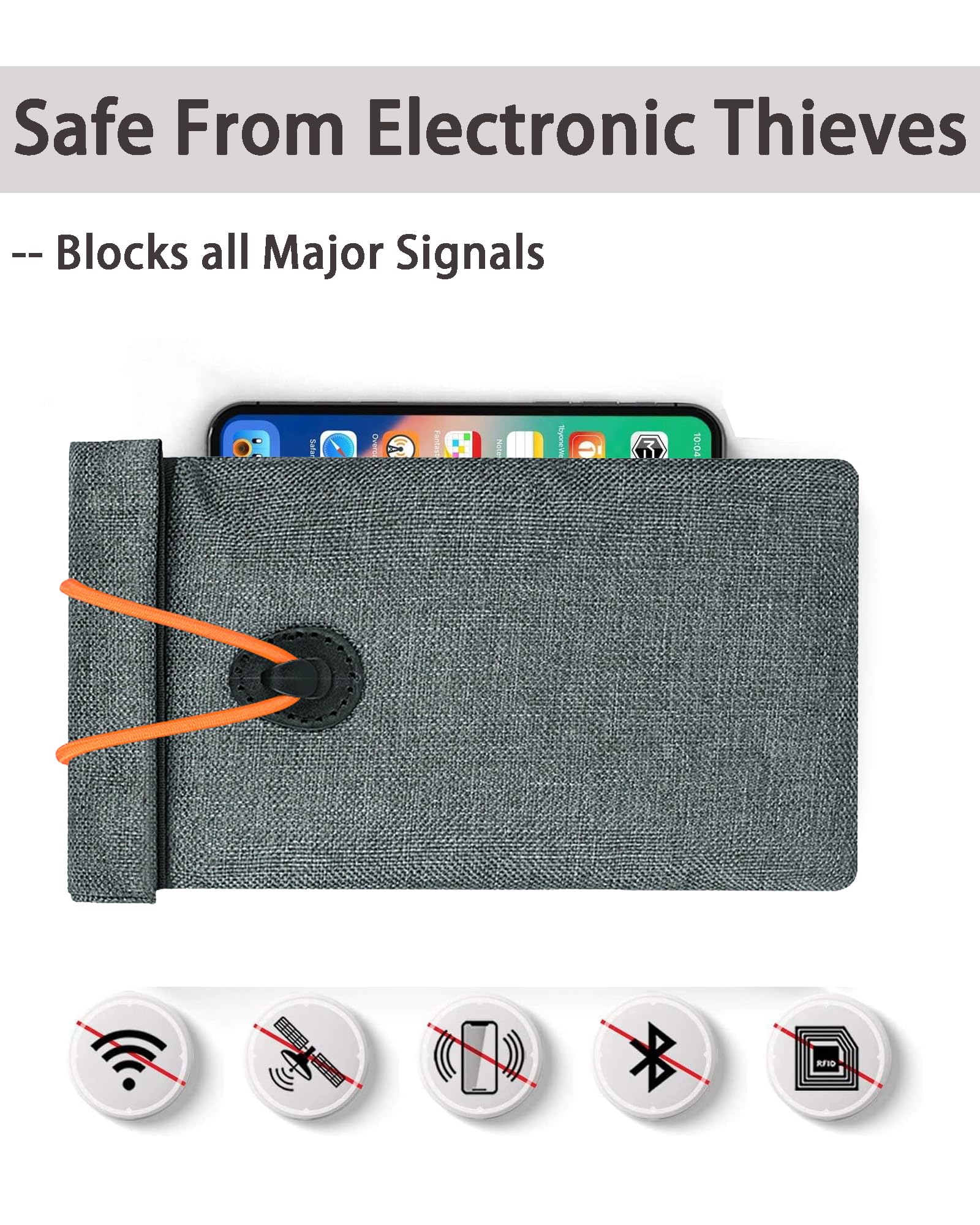 GEEDUD Faraday Pouch for Car Keys and Smartphone, Key Signal Blocking Bag, Anti Theft Car Protection, Cell Phone WiFi/GSM/LTE/NFC/RFID/Keyless Entry Fob Signal Blocking Bag (Grey)