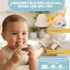 Baby Silicone Tableware Set 12 Pieces with Suction Cup Bowl Cup Cutlery Waterproof Bib and Fruit Teat BPA Free Microwave and Dishwasher Safe
