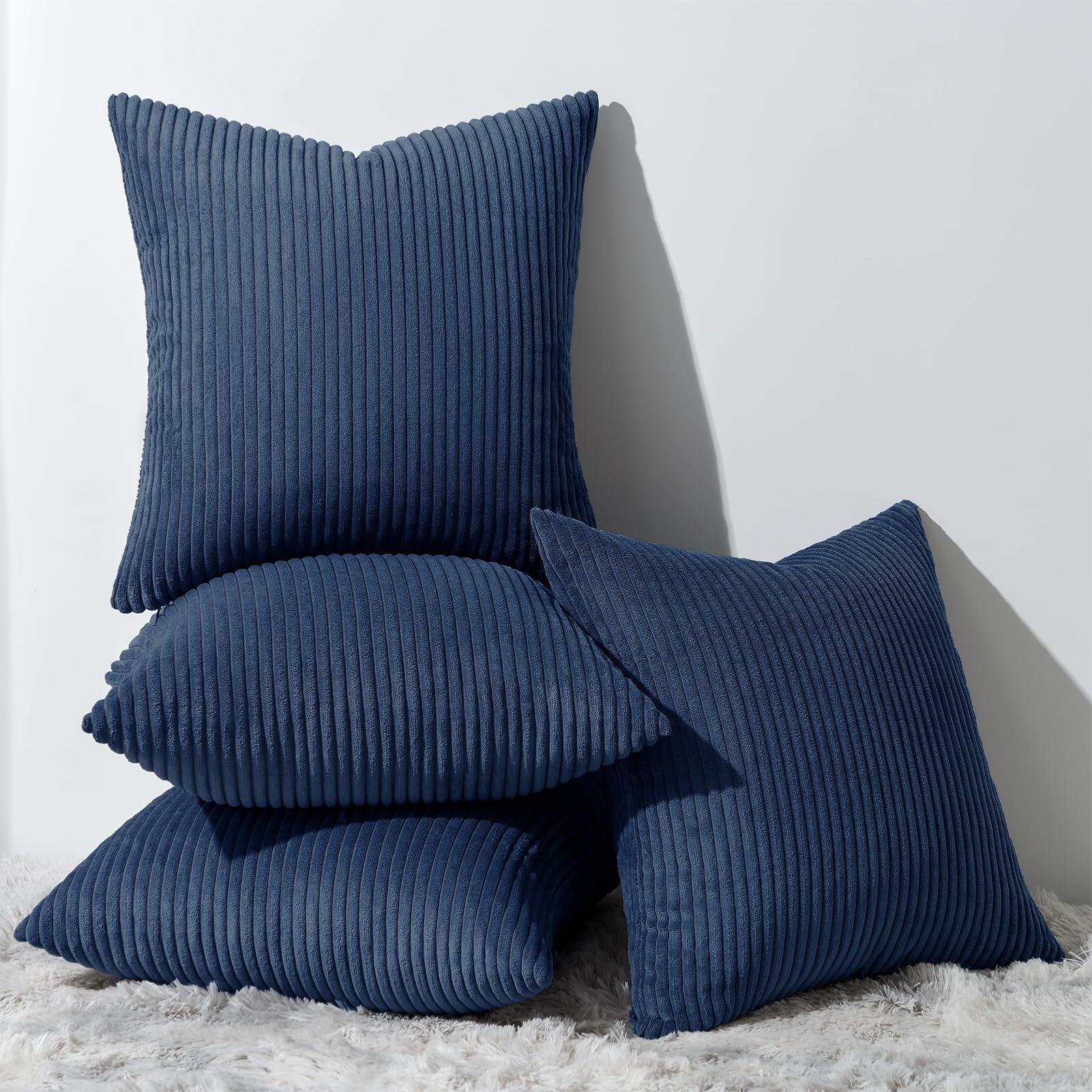 Topfinel Decorative Dusty Blue Throw Pillow Covers Cushion Cases, Set of 4 Soft Velvet Modern Double-Sided Designs Home Decor, Pillow Inserts Not Included (16x16 inch) Dustyblue 16" x 16" (Pack of 4)