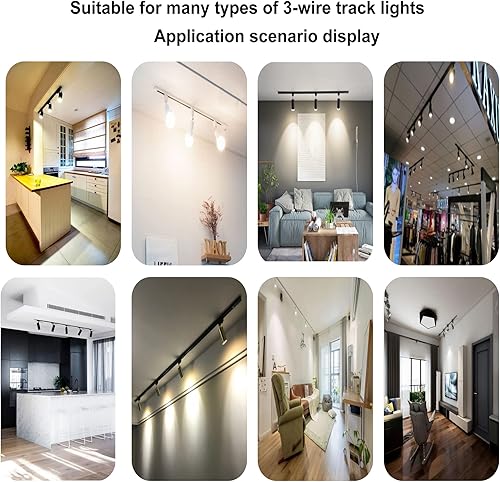 Miniatura 5 de H Track 120V 3 pies H 3-Wire Track, con accesorios de montaje, circuito único, blanco