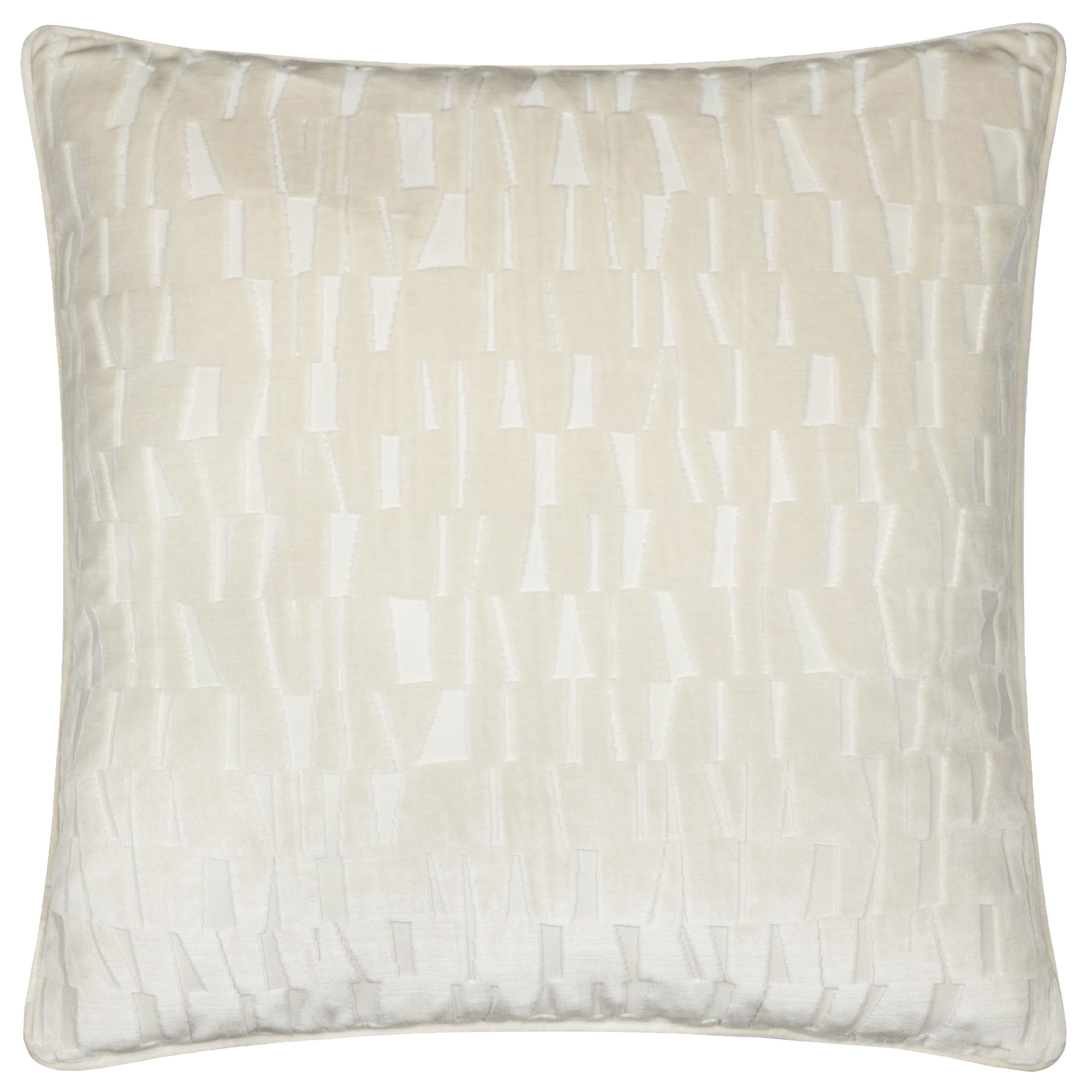 Paoletti Manhattan Cushion Cover – Elegant Geometric Textured Velvet Decorative Case (Ivory - 50x50cm)
