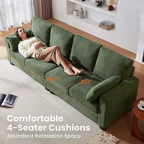 Miniatura 2 de CHIC HOUSE Sofá modular de pana con diván otomano, sofá cama en forma de LU para sala de estar, apartamento, salón, moderno reposabrazos y muebles