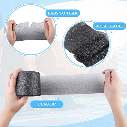 Miniatura 3 de 2 rollos de cinta atlética preenvuelta de espuma de cinta deportiva de espuma para cabello, muñecas, codos, rodillas y tobillos, 2.75 pulgadas x 30