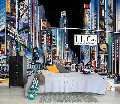 Miniatura 2 de Papel pintado a mano de la ciudad de Nueva York murales de pared para baño de 114 x 74 pulgadas (no despegar ni pegar)