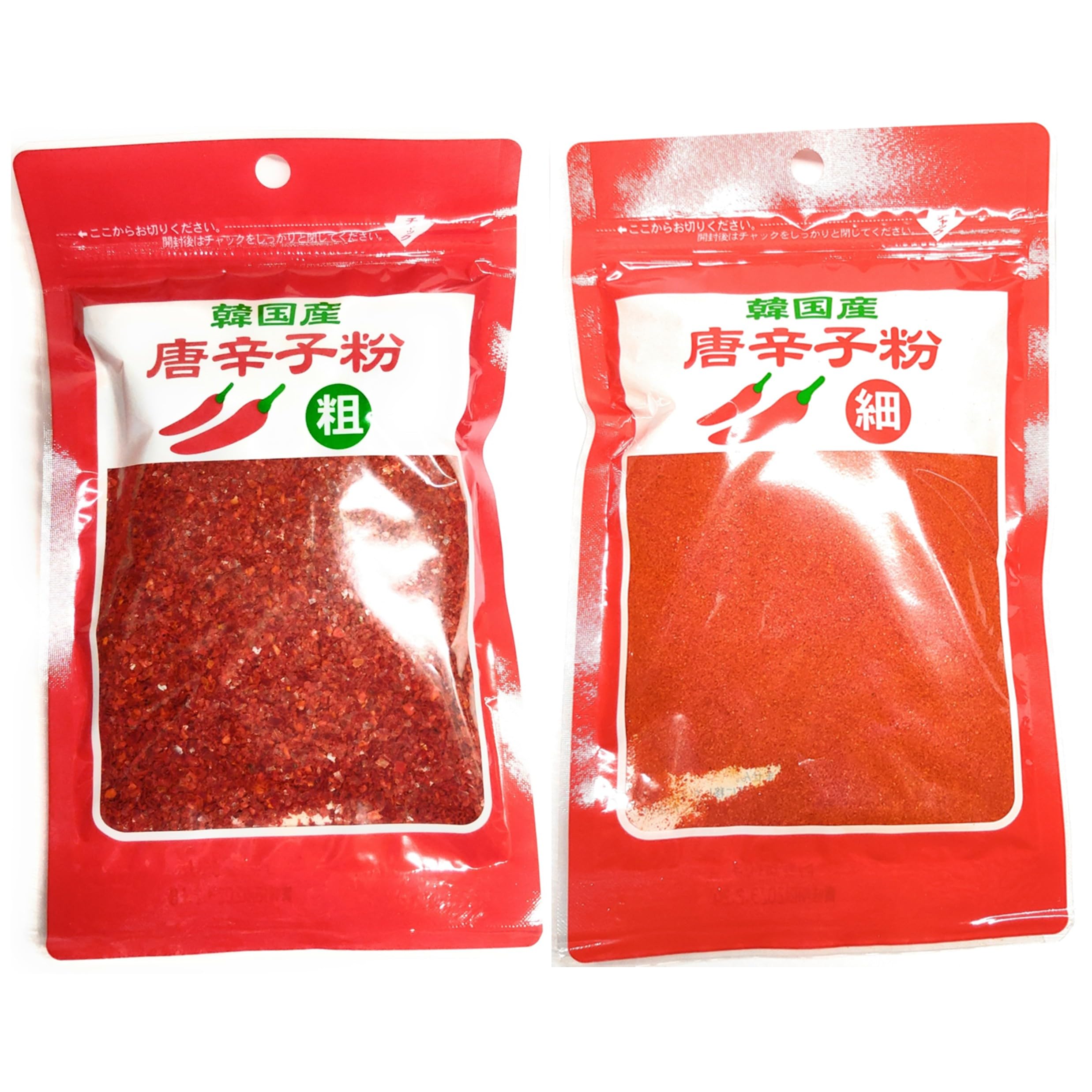 【セット販売】 韓国産 唐辛子粉 粗挽き 80g ・ 細挽き 80g まとめ買い…