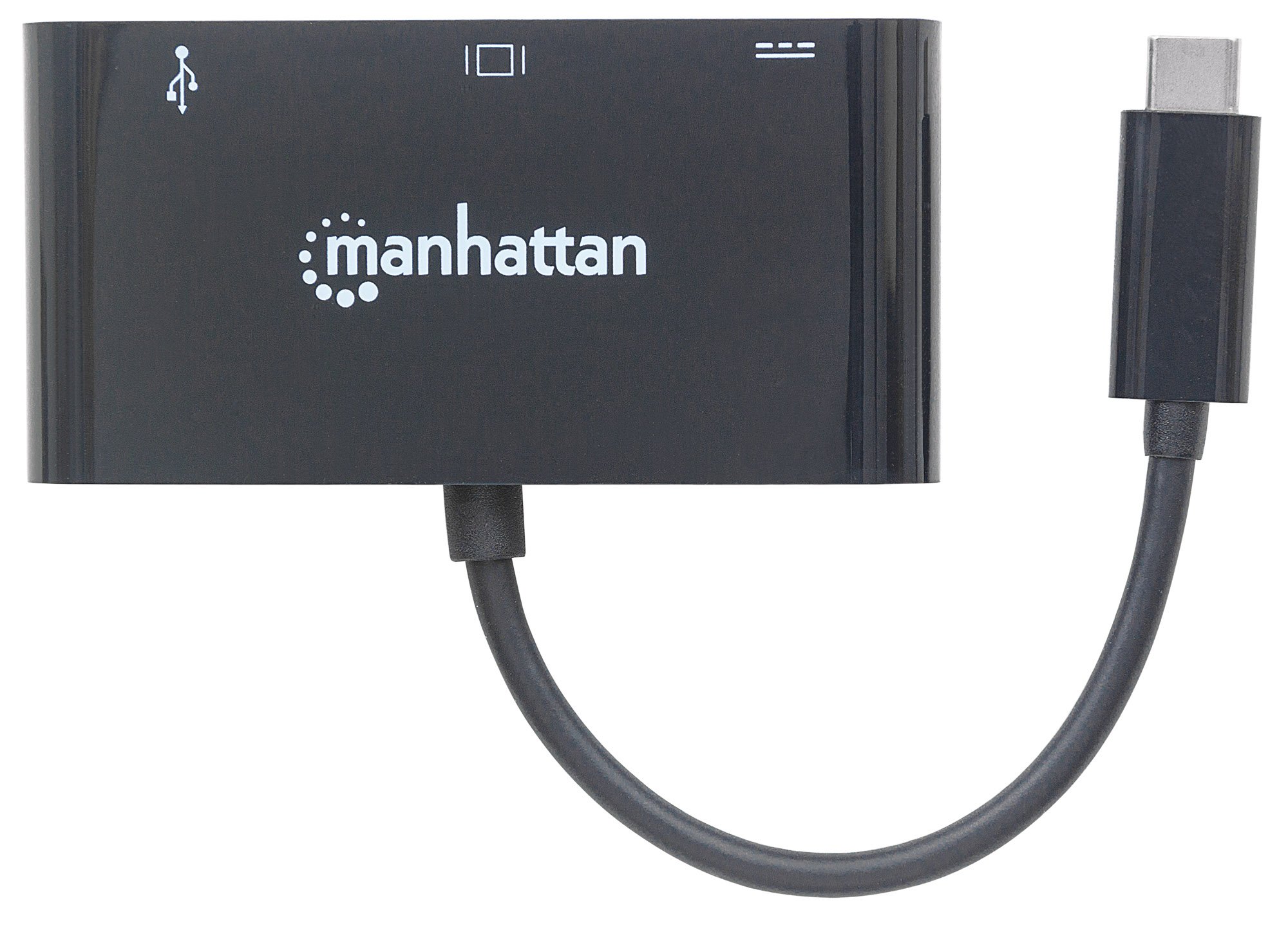 Manhattan VGA a HDMI Convertitore USB Type-C VGA Docking Converter Nero