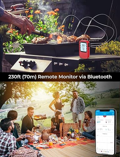 Vista 11 de Govee - Termómetro para carne, termómetro para alimentos inalámbrico, reloj temporizador con sondas Negro