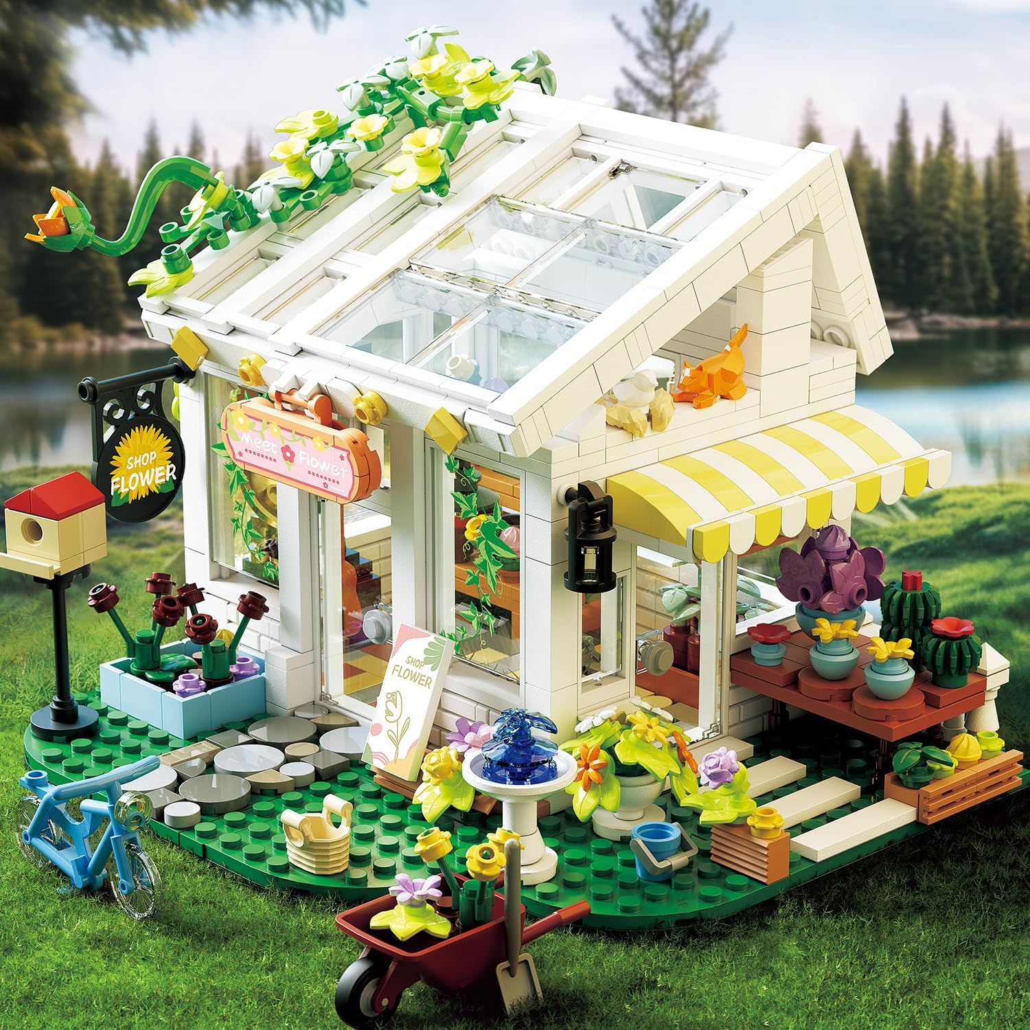 Chodia Flower House Building Block Set, Botanical Garden Greenhouse Toys Kits with LED Light Birthday Decoration for Adults, Women, Teens, Old Kids Girls 6+, 8-12, 8-14 (832 PCS) image 3